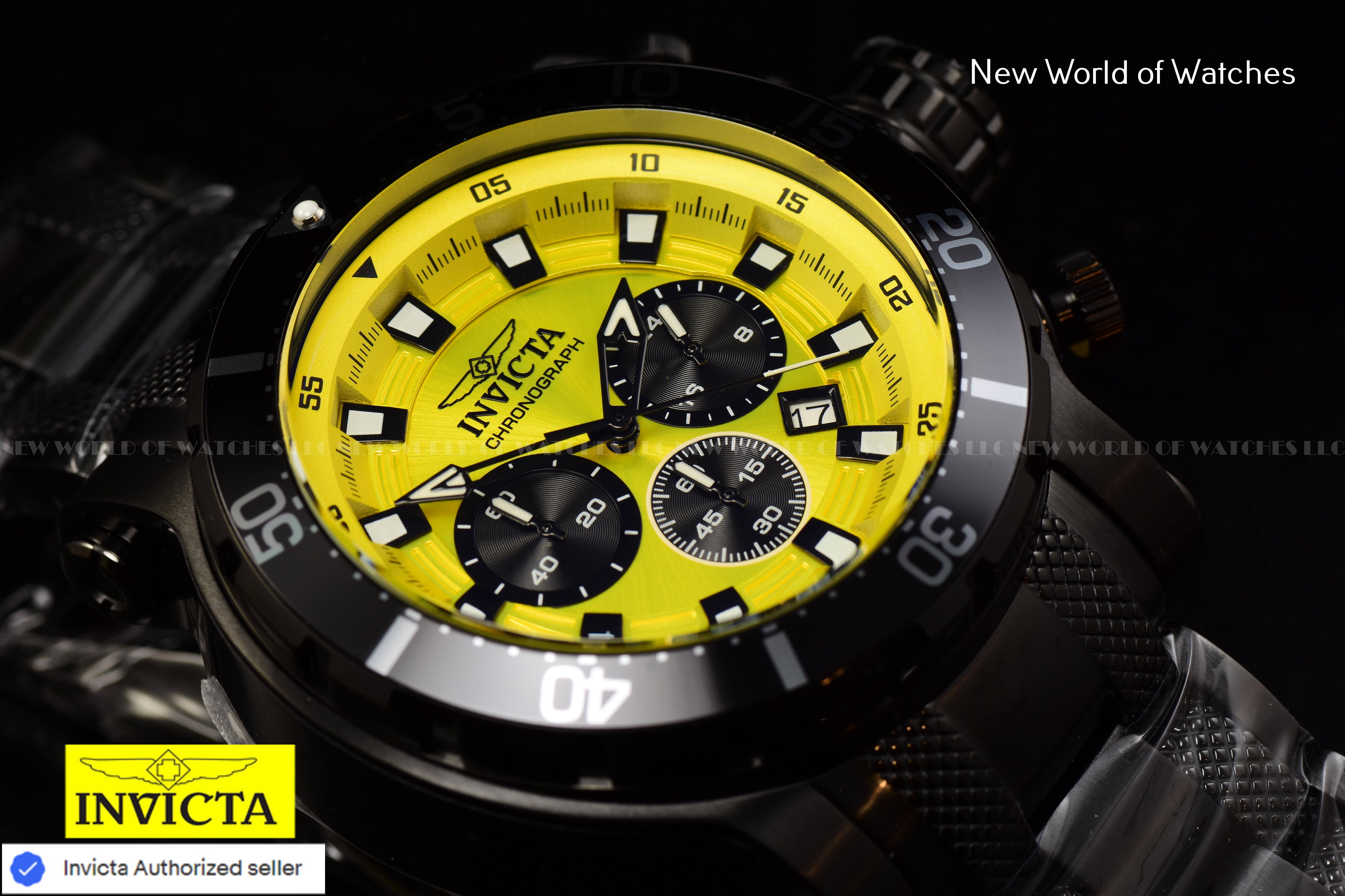 Invicta Men Coalition Forces 52mm Yellow Quartz Japan Stainless Steel Watch