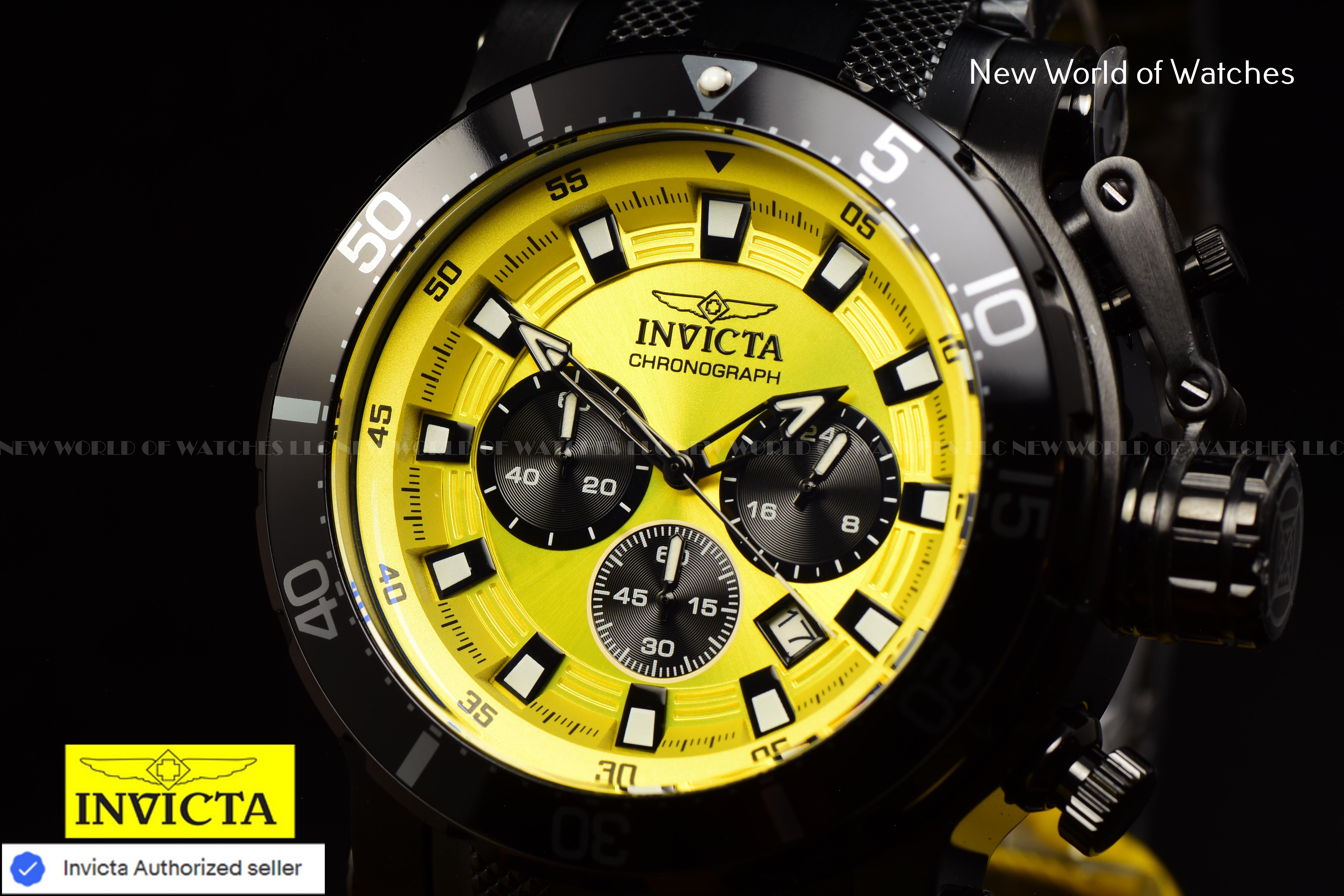 Invicta Men Coalition Forces 52mm Yellow Quartz Japan Stainless Steel Watch