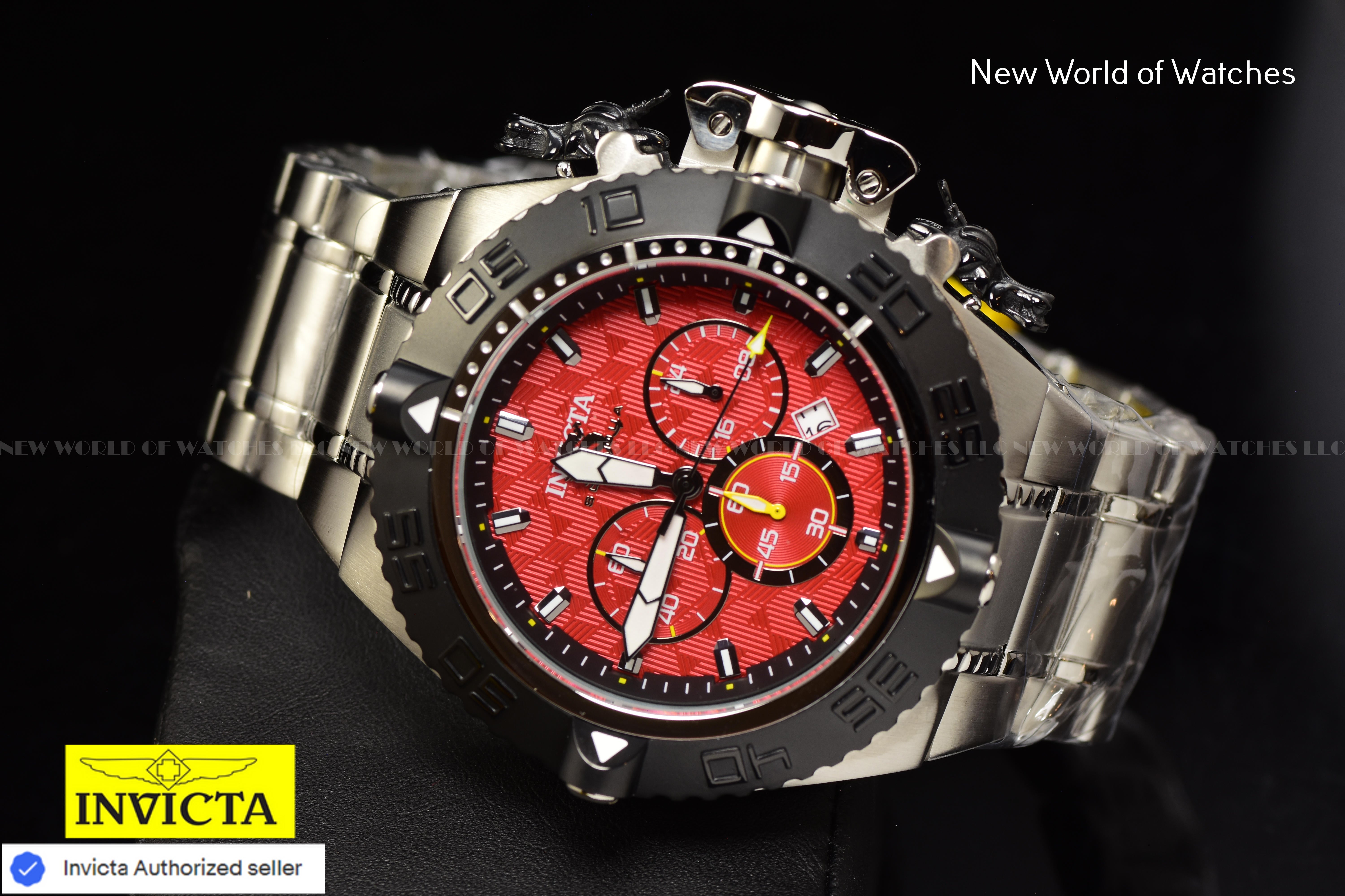 Invicta Men Subaqua Noma IV 50mm Red Black Quartz Japan Stainless Steel Watch