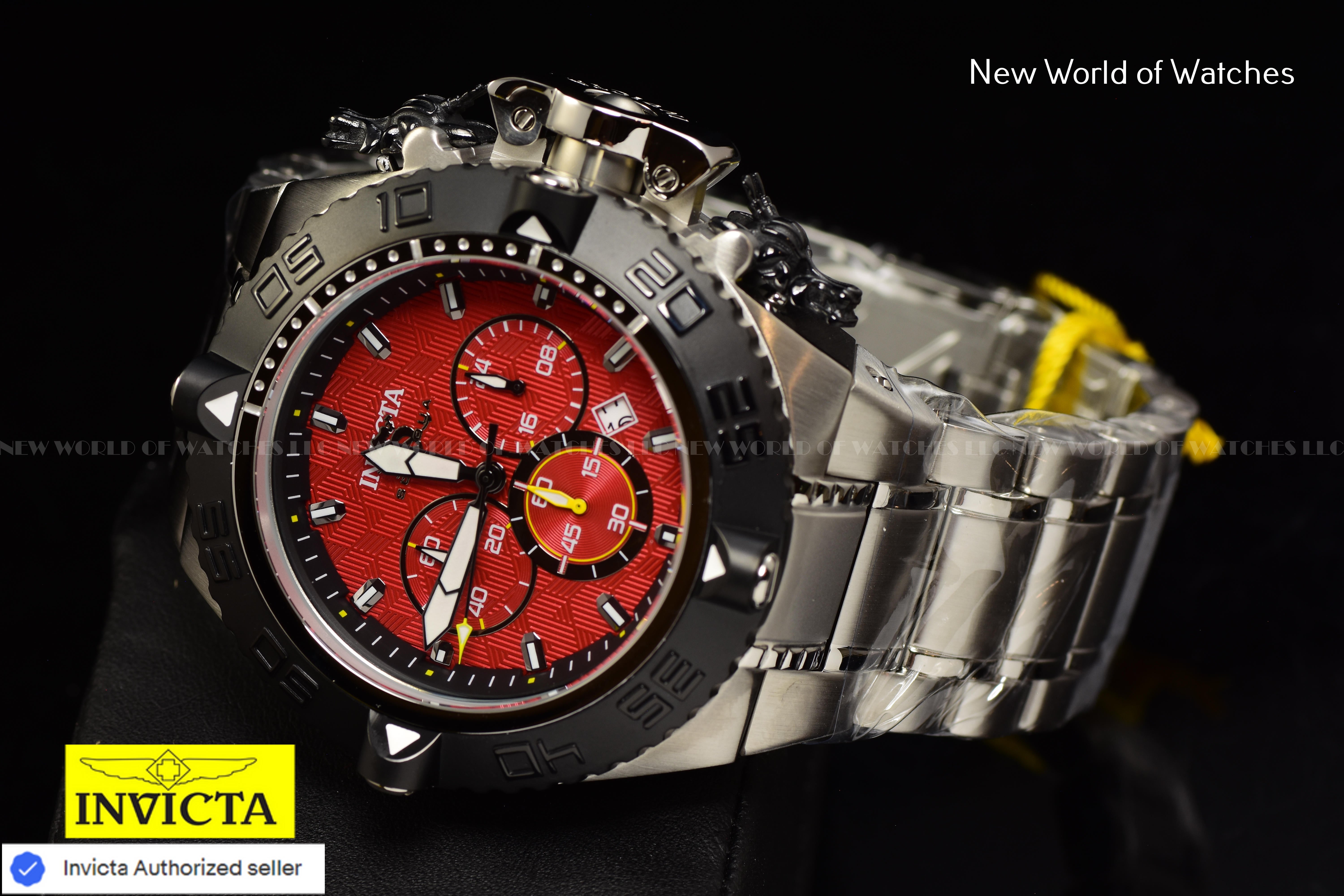 Invicta Men Subaqua Noma IV 50mm Red Black Quartz Japan Stainless Steel Watch