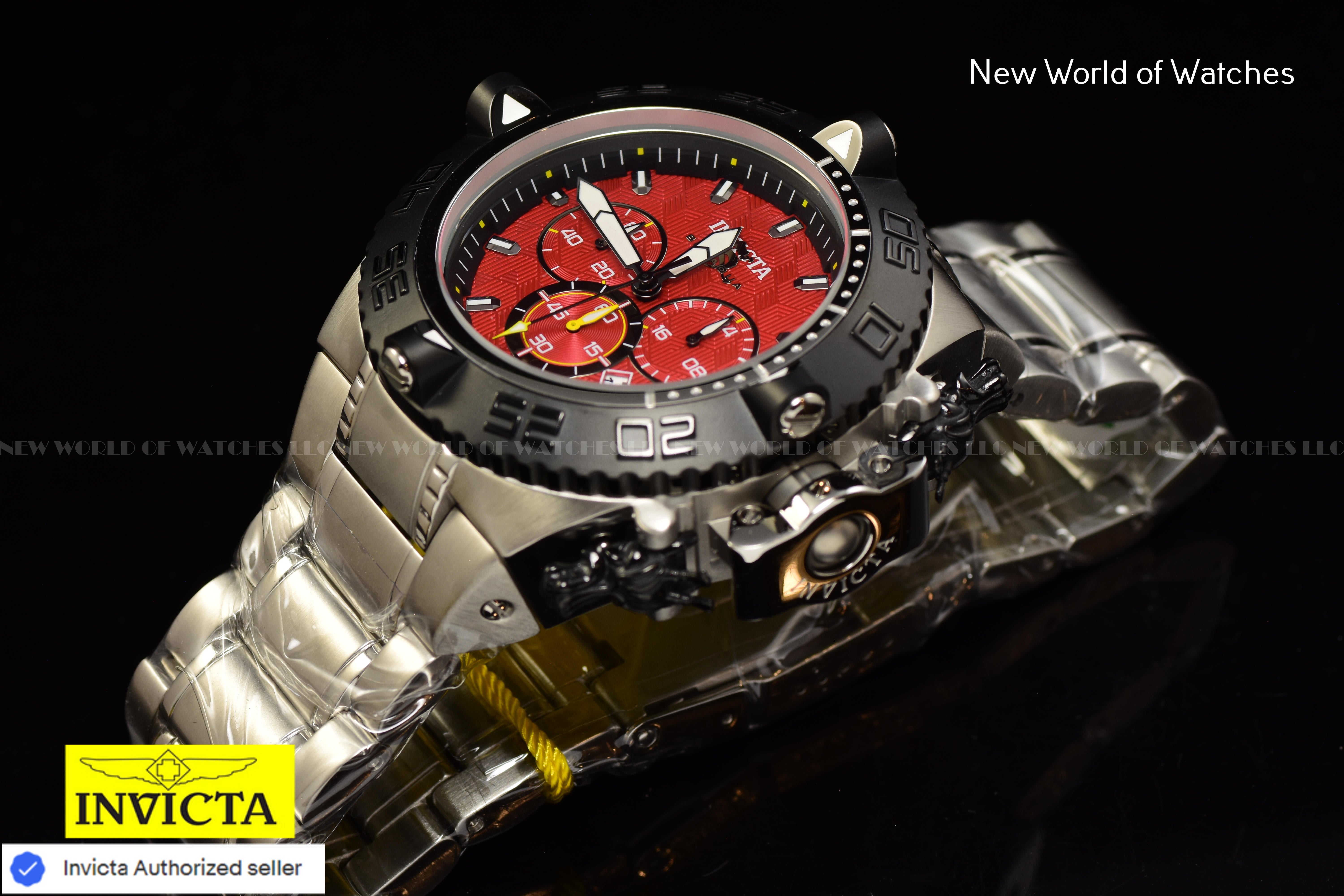 Invicta Men Subaqua Noma IV 50mm Red Black Quartz Japan Stainless Steel Watch