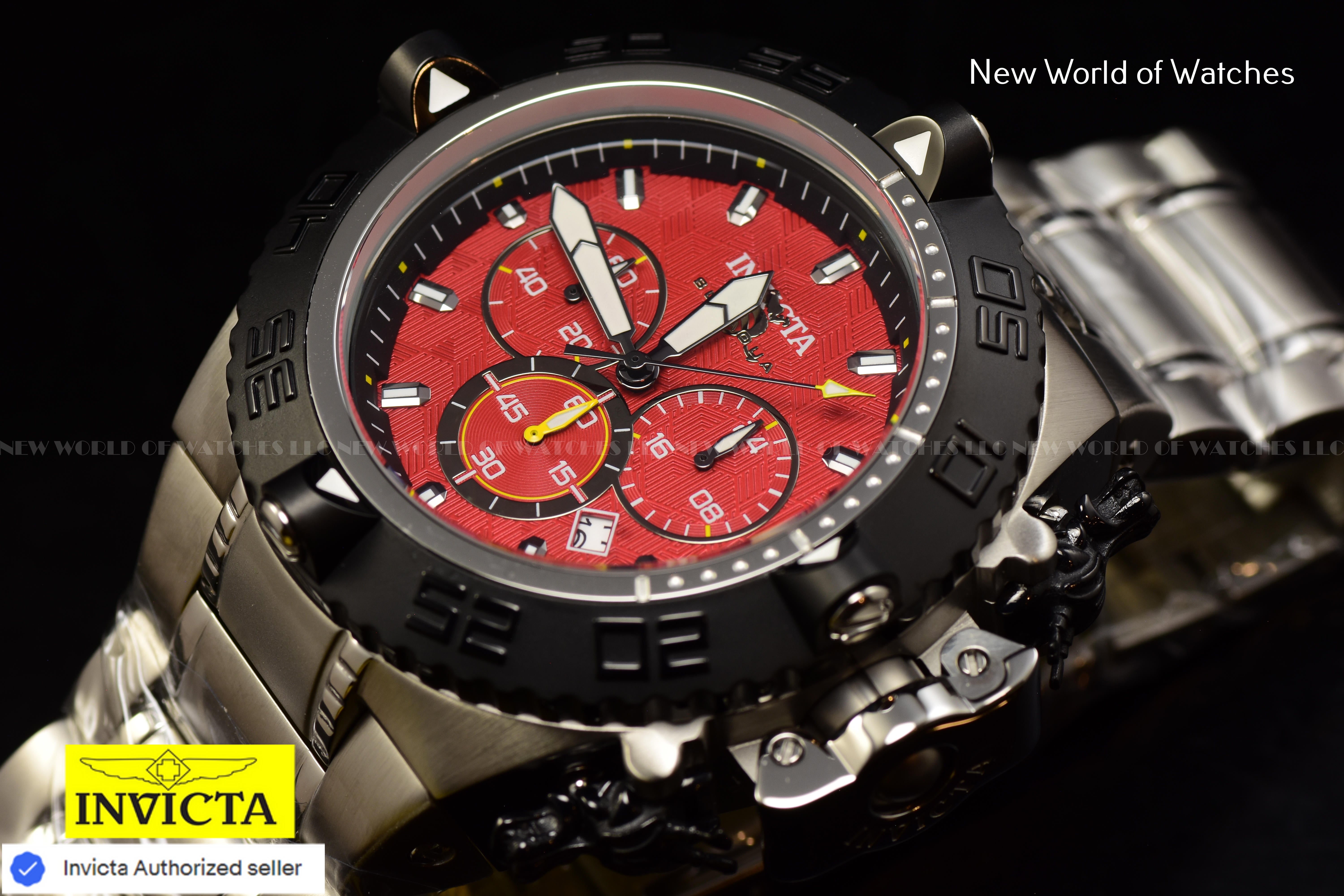 Invicta Men Subaqua Noma IV 50mm Red Black Quartz Japan Stainless Steel Watch