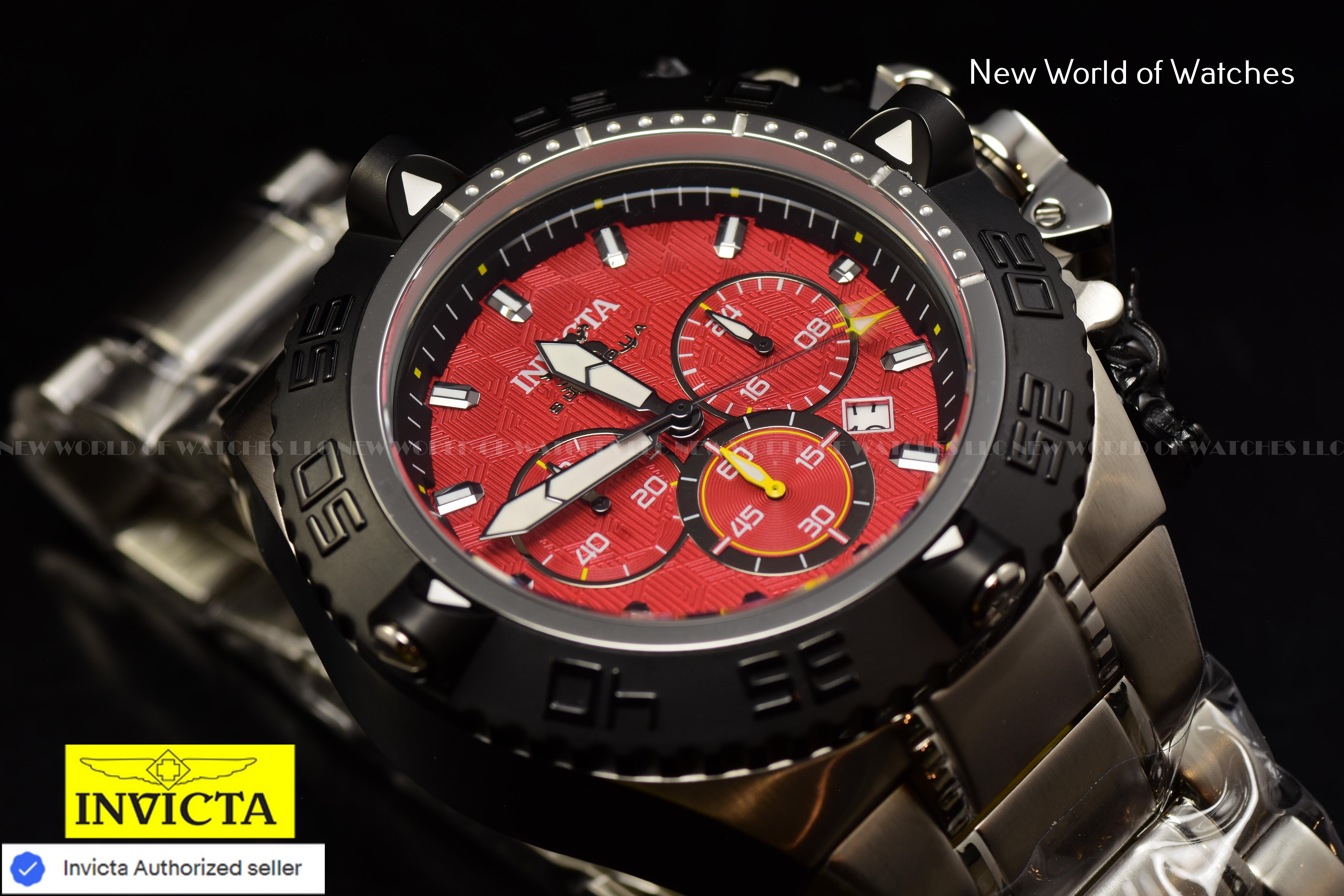 Invicta Men Subaqua Noma IV 50mm Red Black Quartz Japan Stainless Steel Watch