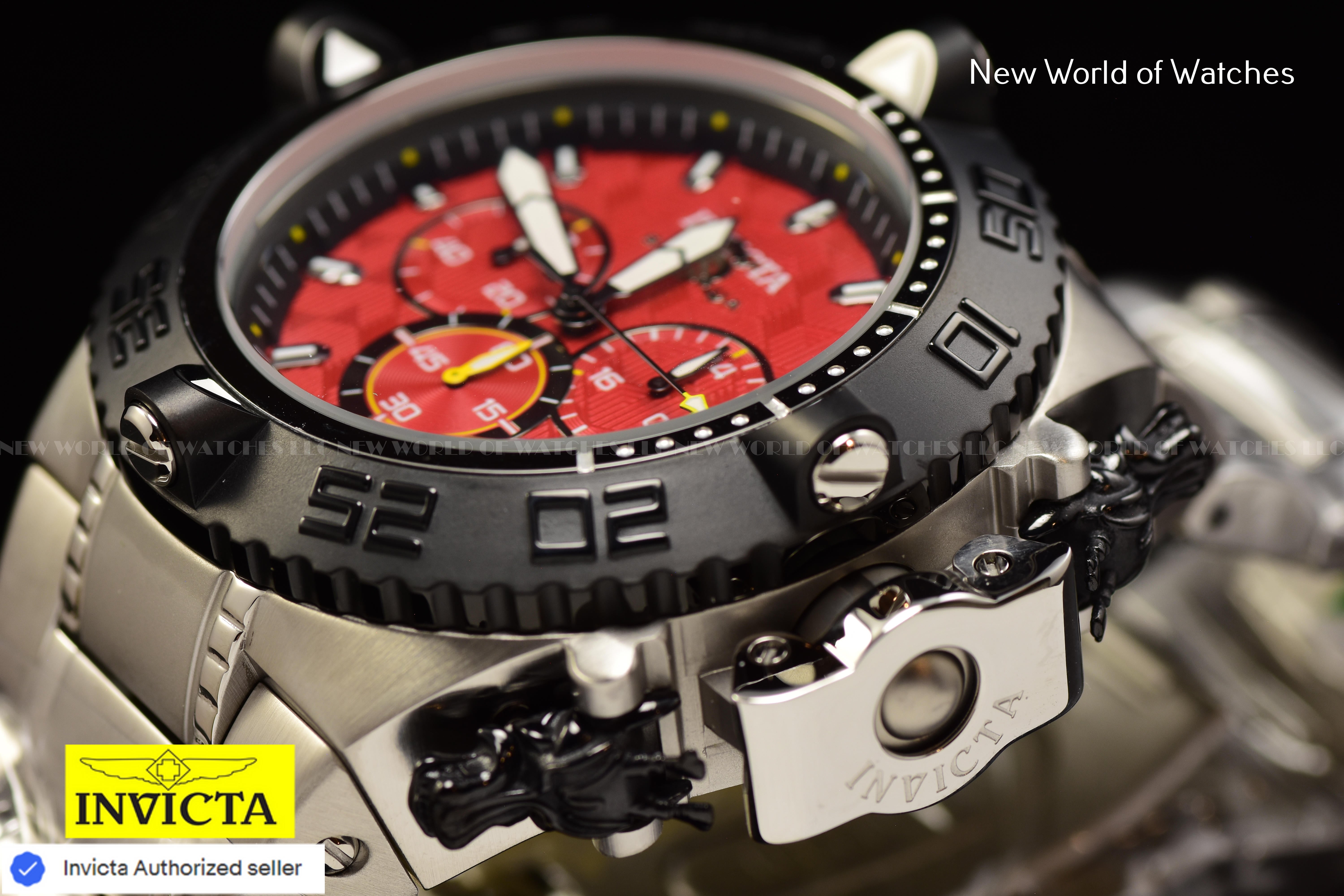 Invicta Men Subaqua Noma IV 50mm Red Black Quartz Japan Stainless Steel Watch