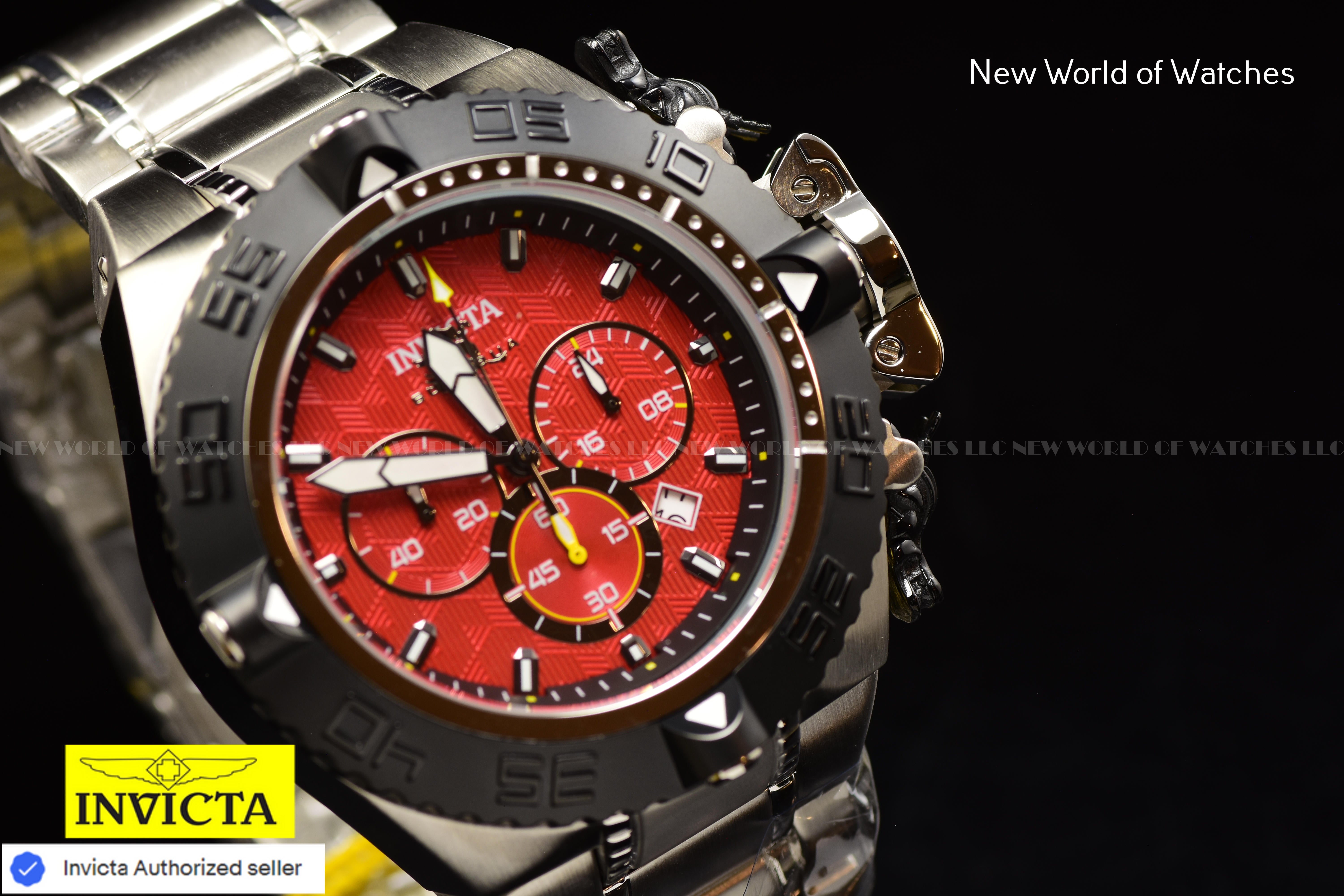 Invicta Men Subaqua Noma IV 50mm Red Black Quartz Japan Stainless Steel Watch