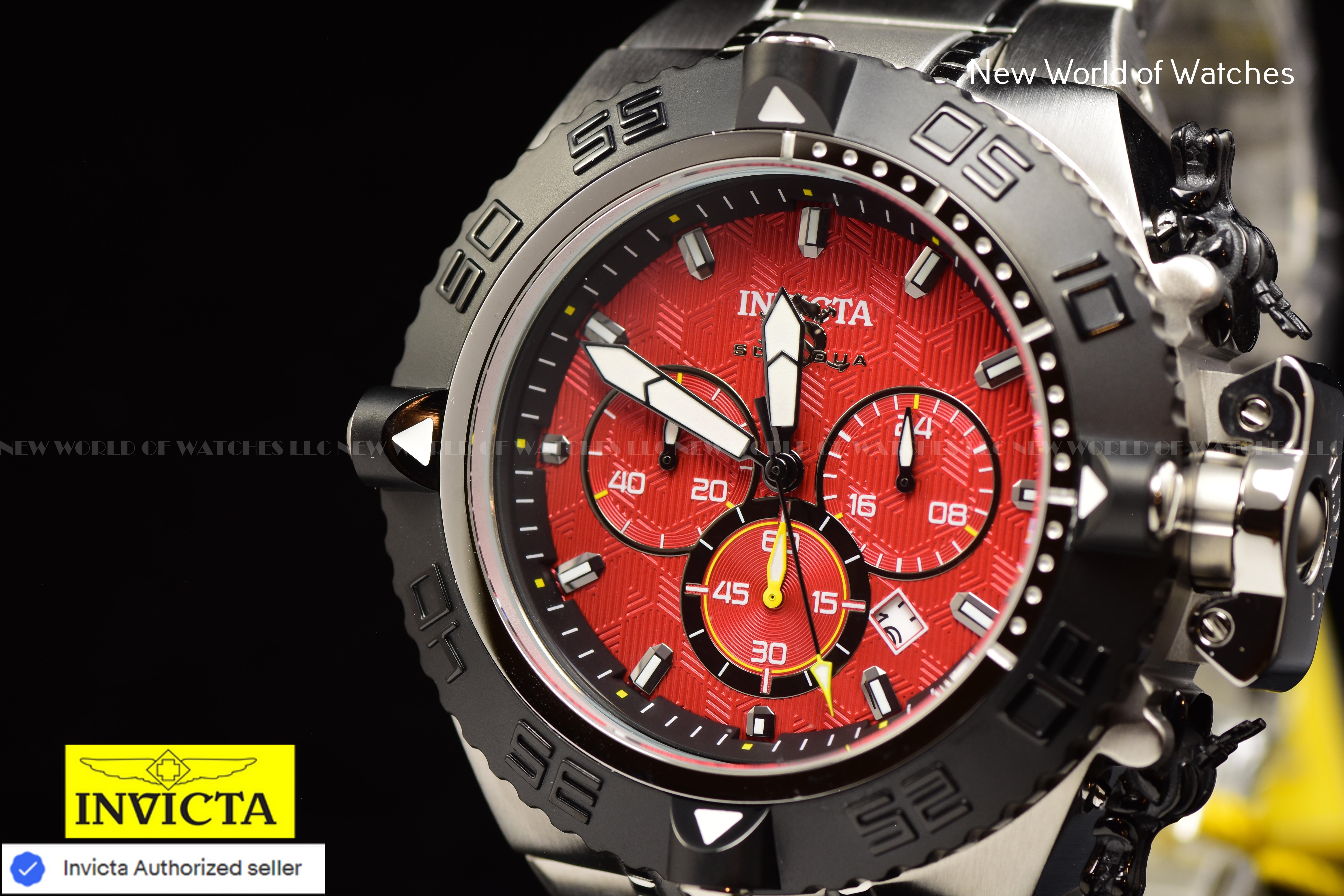 Invicta Men Subaqua Noma IV 50mm Red Black Quartz Japan Stainless Steel Watch