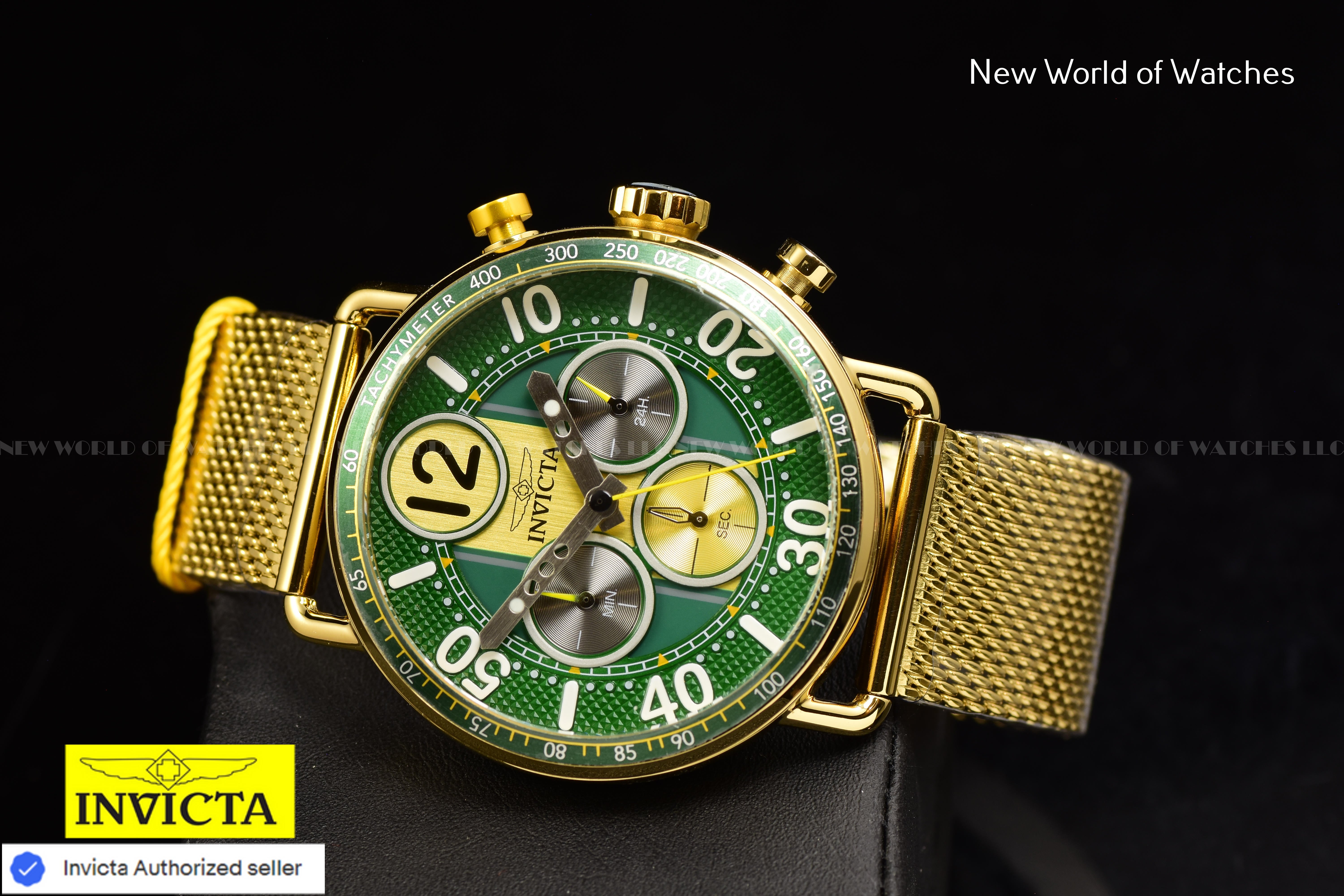 Invicta Men Speedway 44mm Green Quartz Japan Stainless Steel Watch