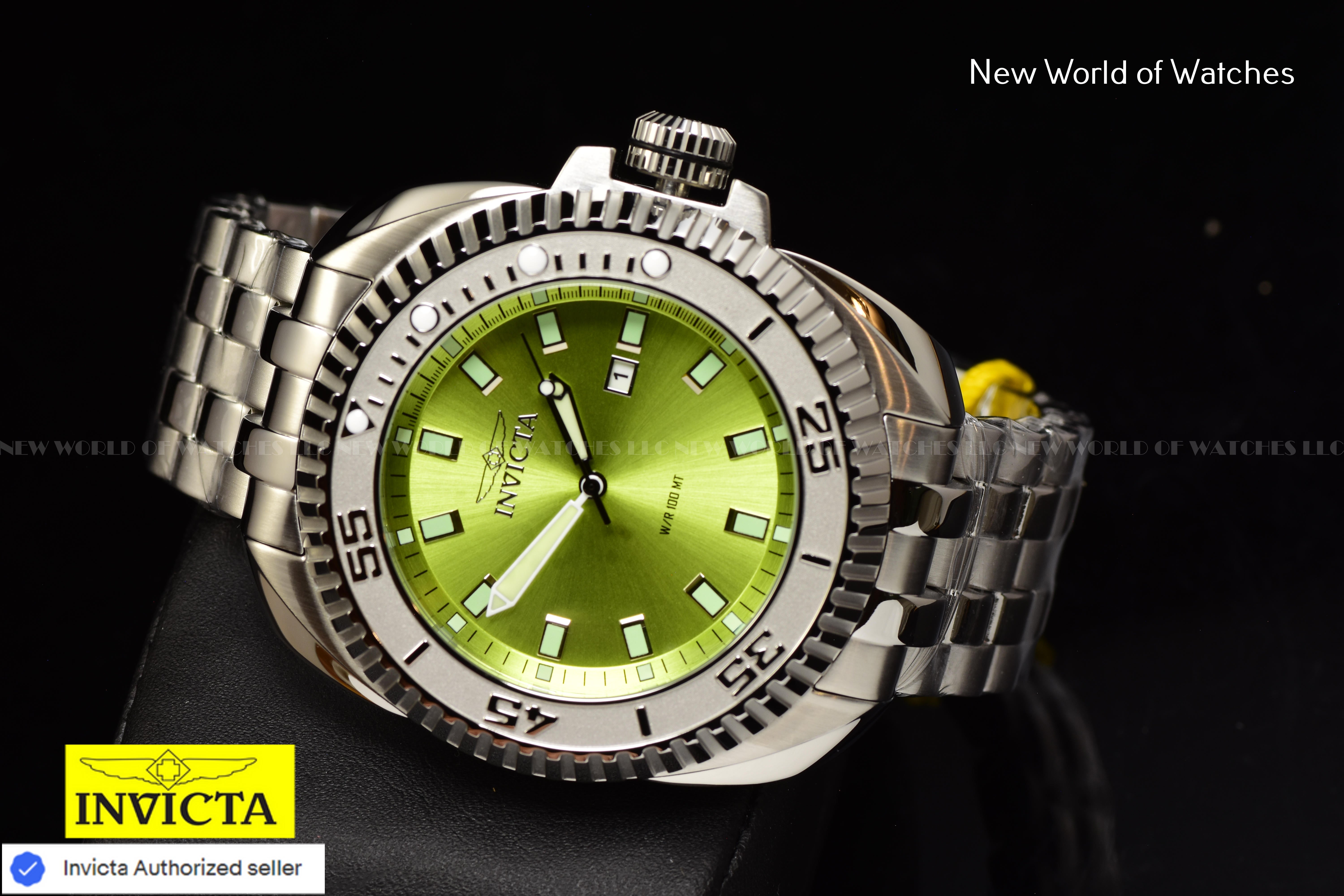 Invicta Men Coalition Forces 50mm Light Green Quartz Singapore Stainless Steel Watch