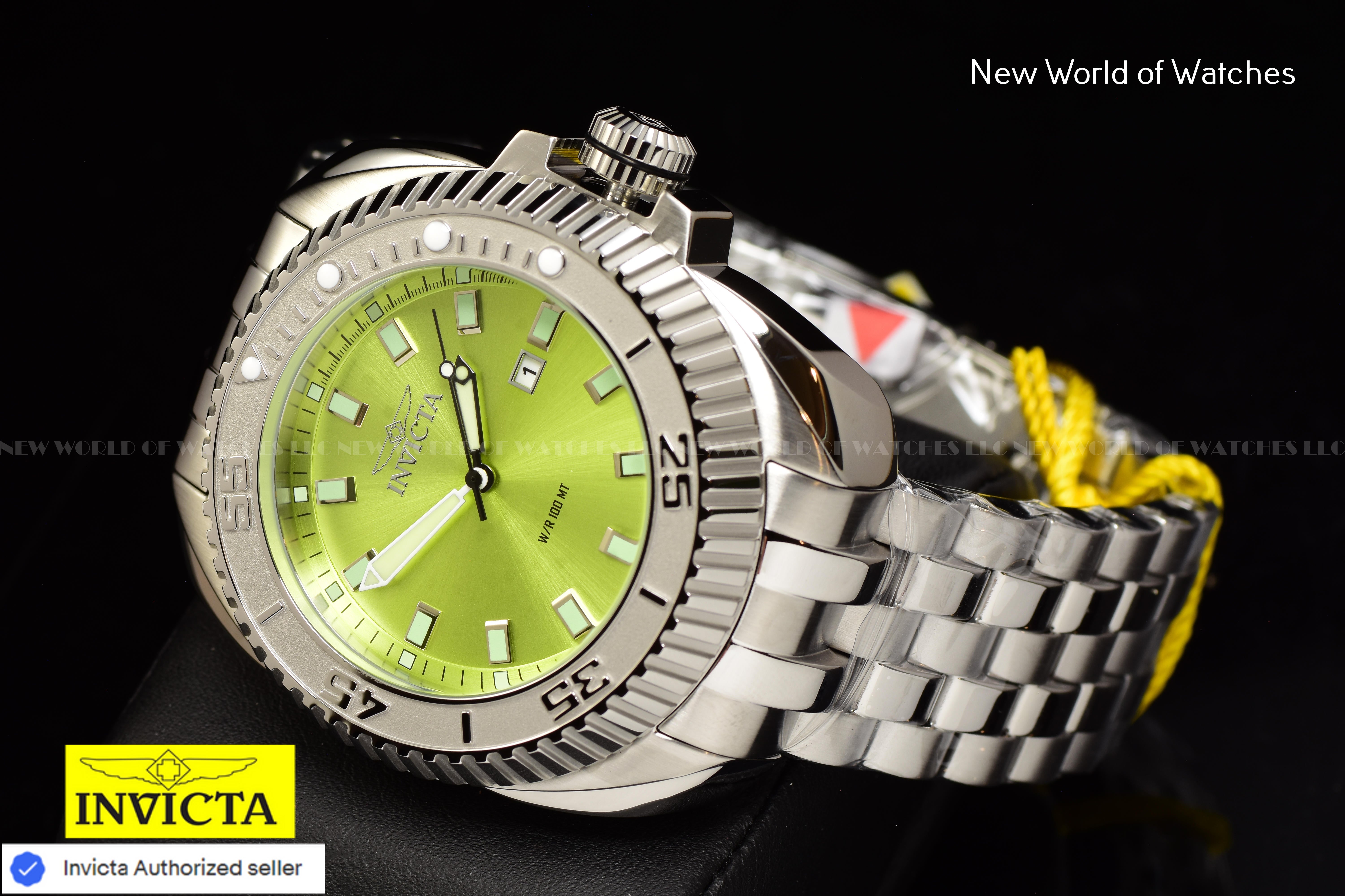 Invicta Men Coalition Forces 50mm Light Green Quartz Singapore Stainless Steel Watch