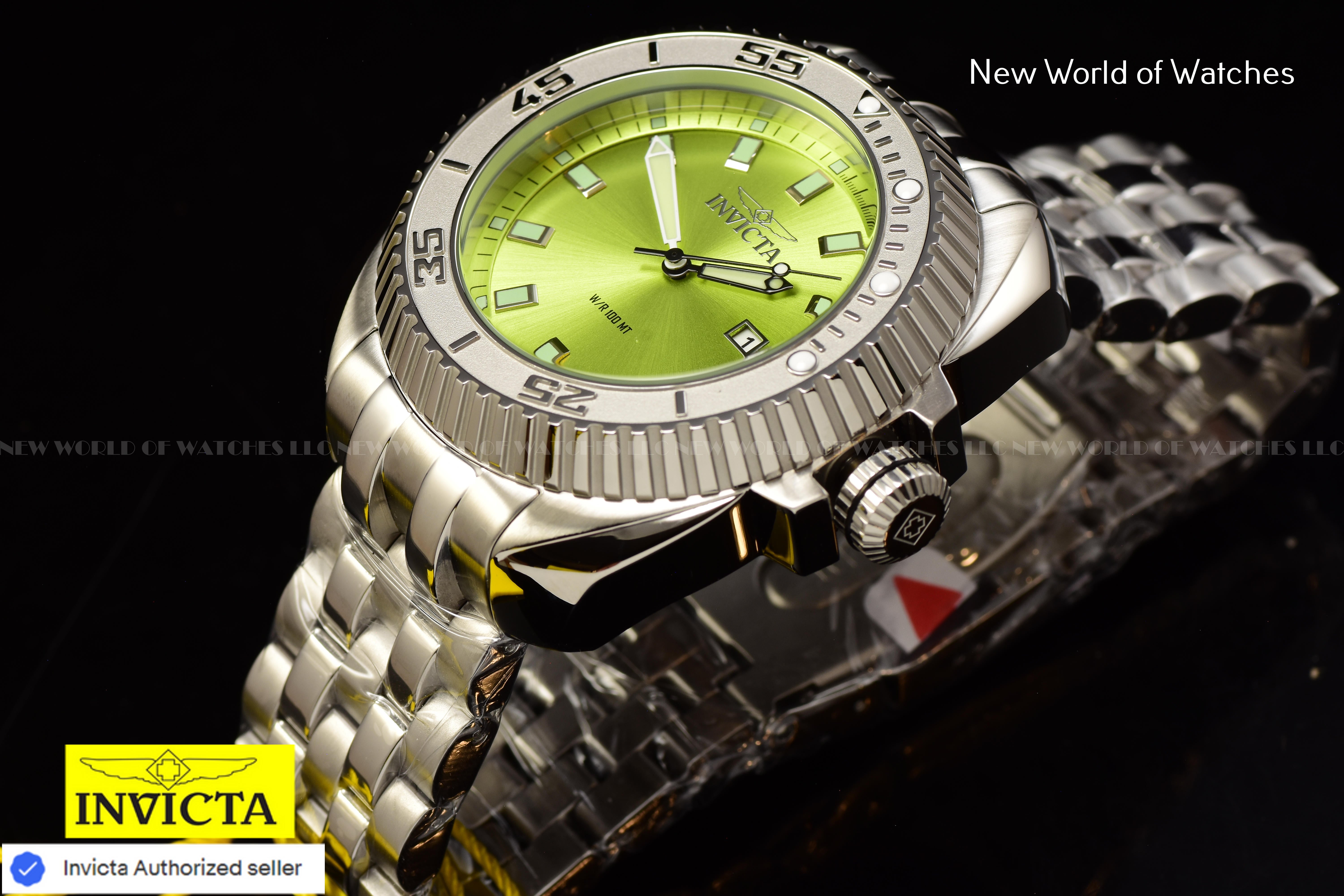 Invicta Men Coalition Forces 50mm Light Green Quartz Singapore Stainless Steel Watch