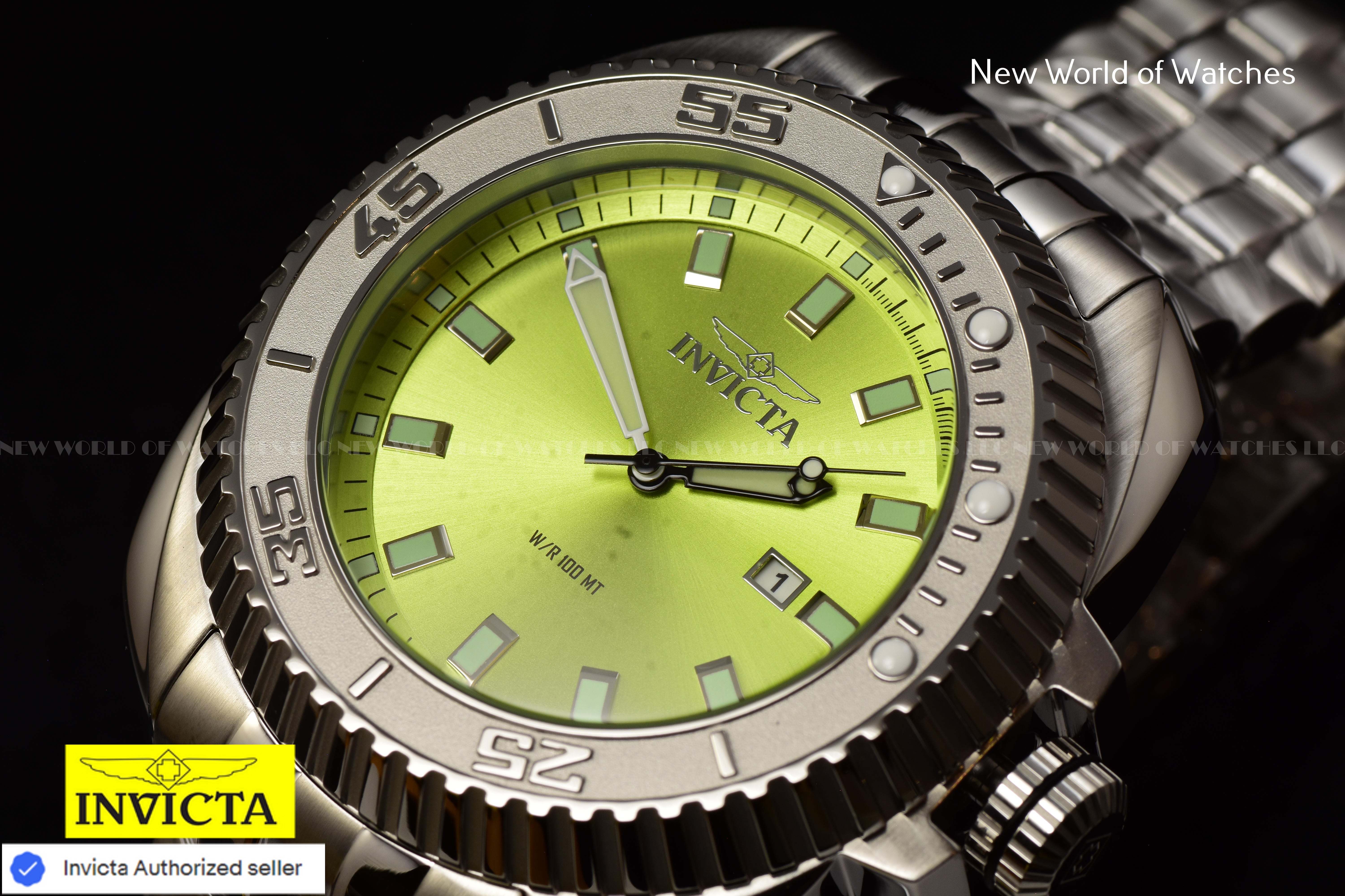 Invicta Men Coalition Forces 50mm Light Green Quartz Singapore Stainless Steel Watch