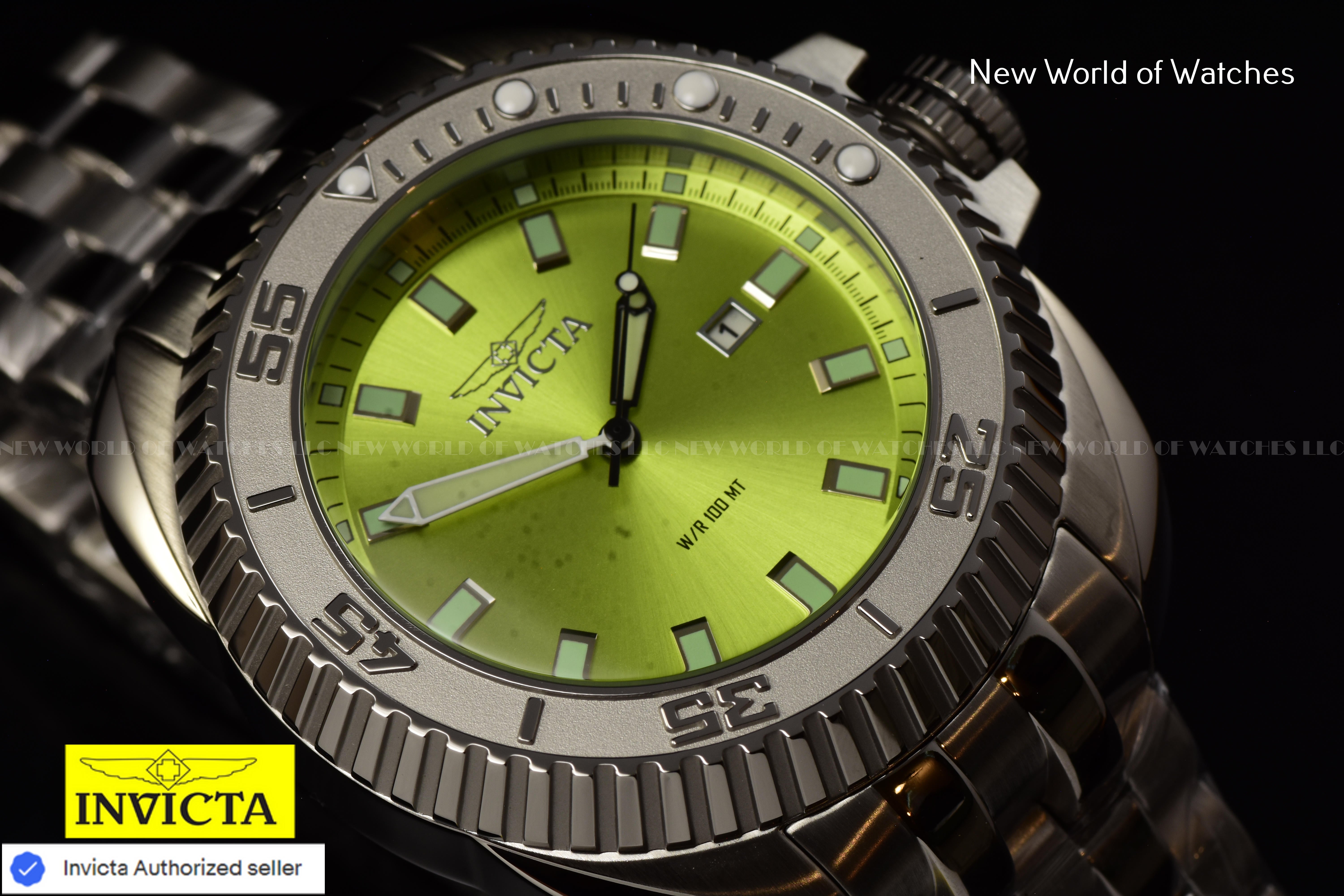 Invicta Men Coalition Forces 50mm Light Green Quartz Singapore Stainless Steel Watch