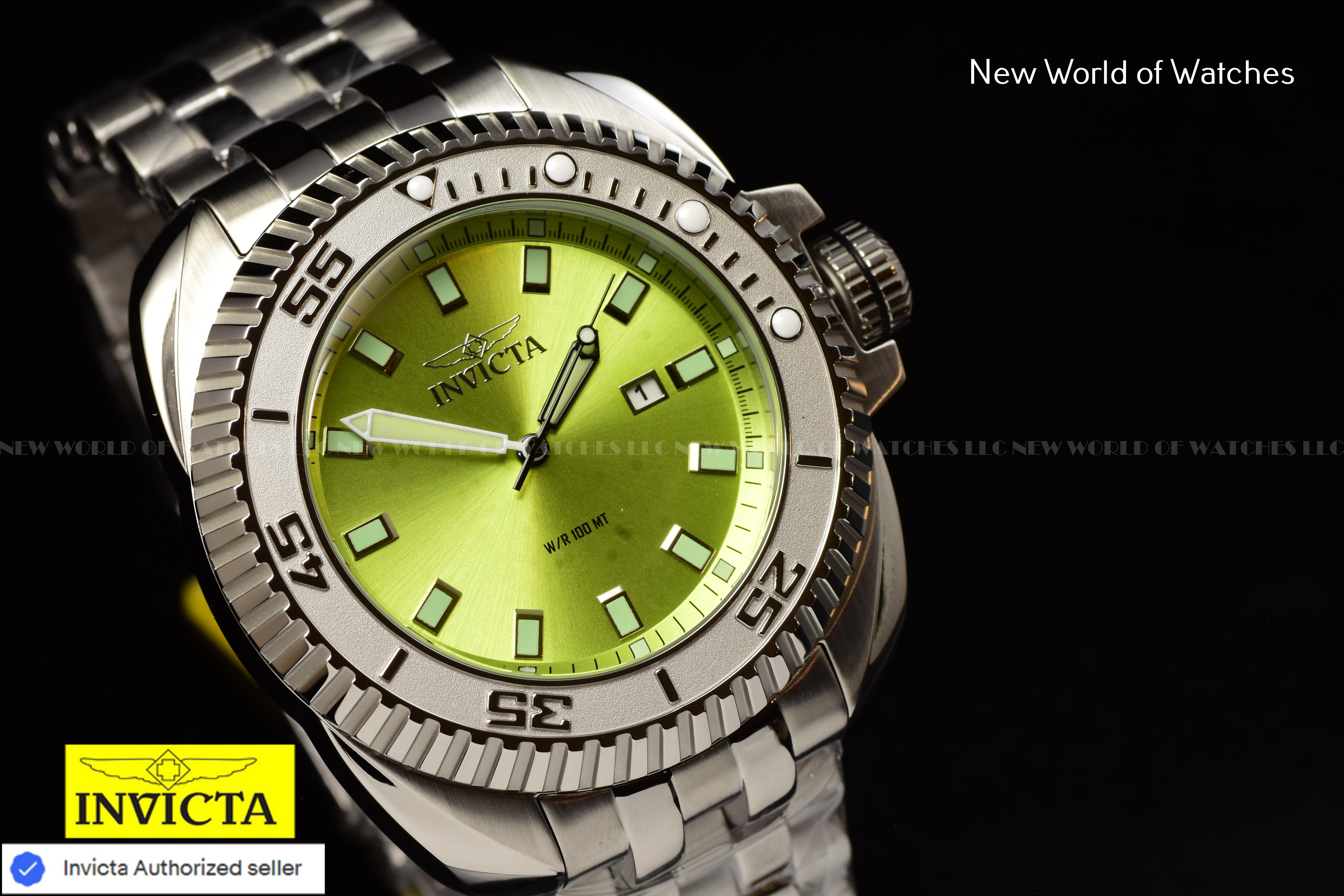 Invicta Men Coalition Forces 50mm Light Green Quartz Singapore Stainless Steel Watch