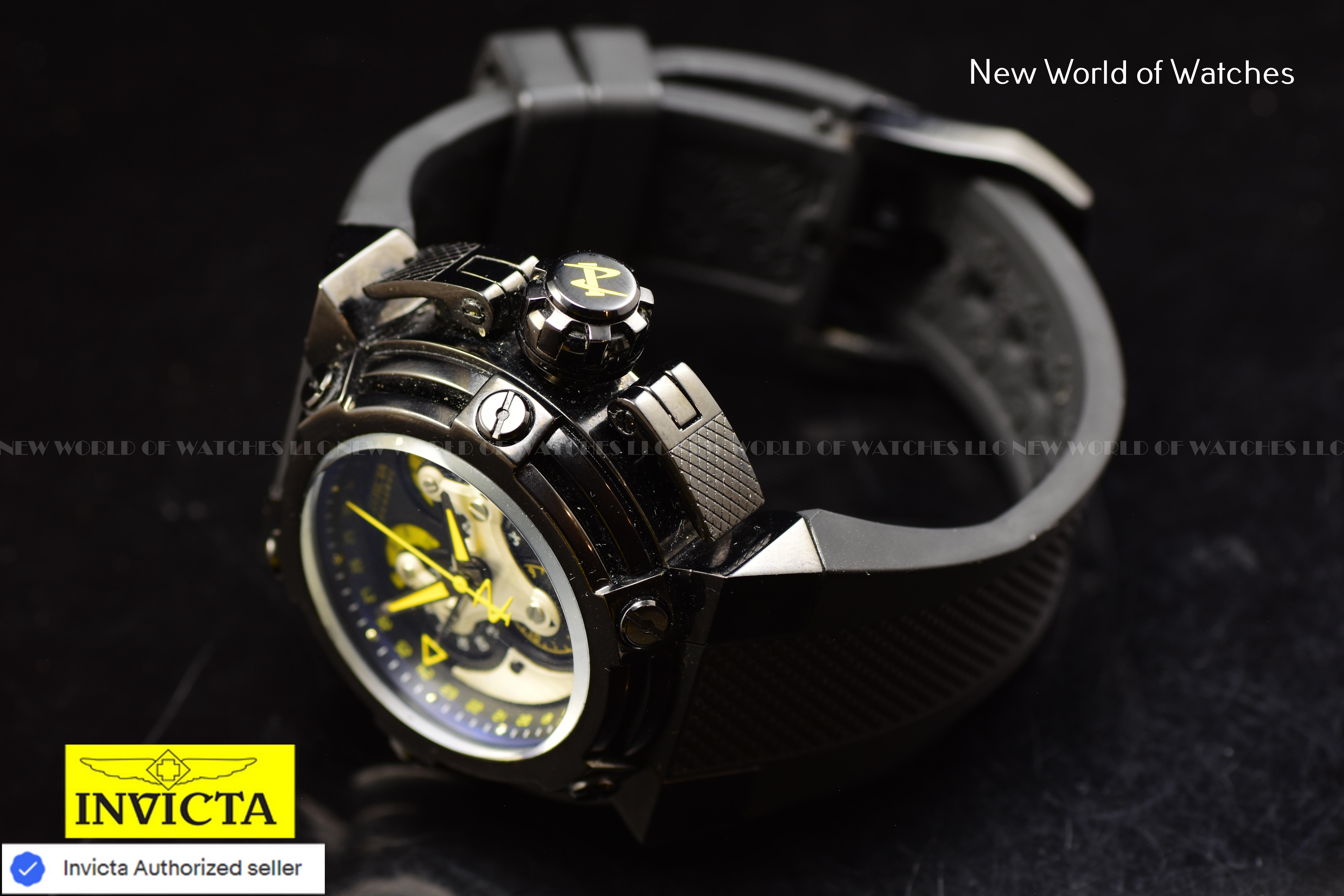 Invicta Men Reserve X-Wing 46mm Black Quartz Swiss Silicone Watch