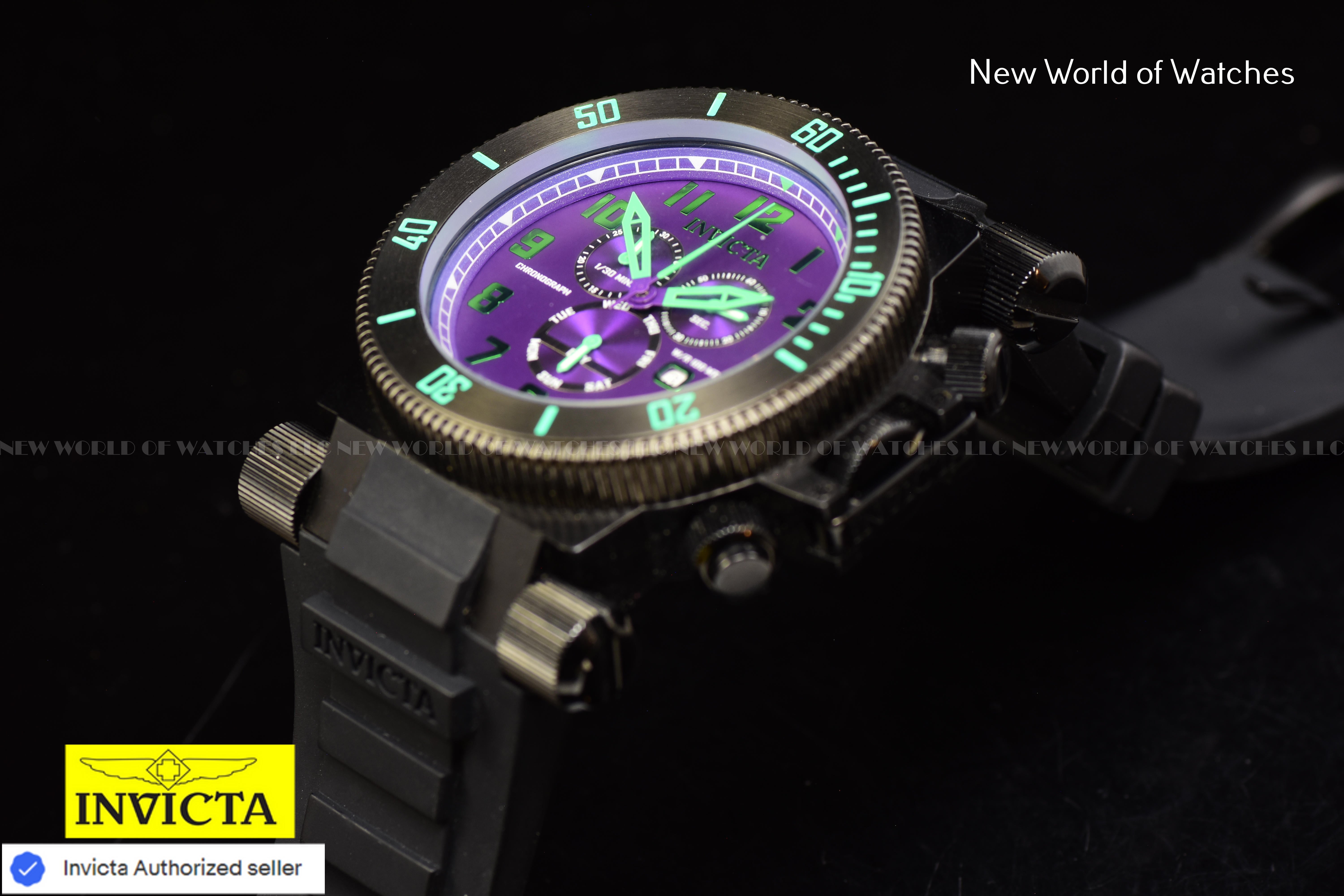 Invicta Men Coalition Forces 51mm Purple Quartz Swiss Silicone Watch