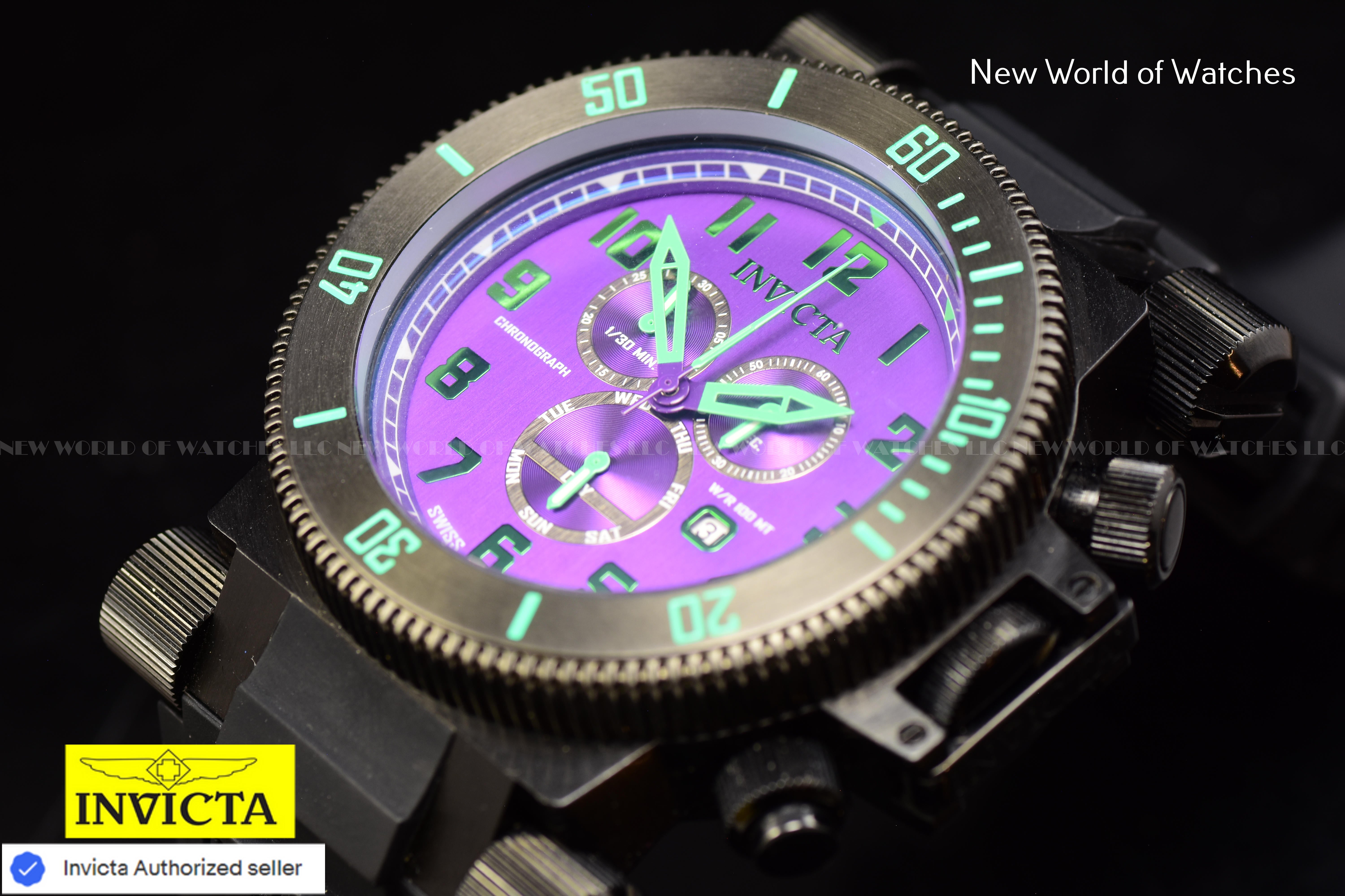 Invicta Men Coalition Forces 51mm Purple Quartz Swiss Silicone Watch