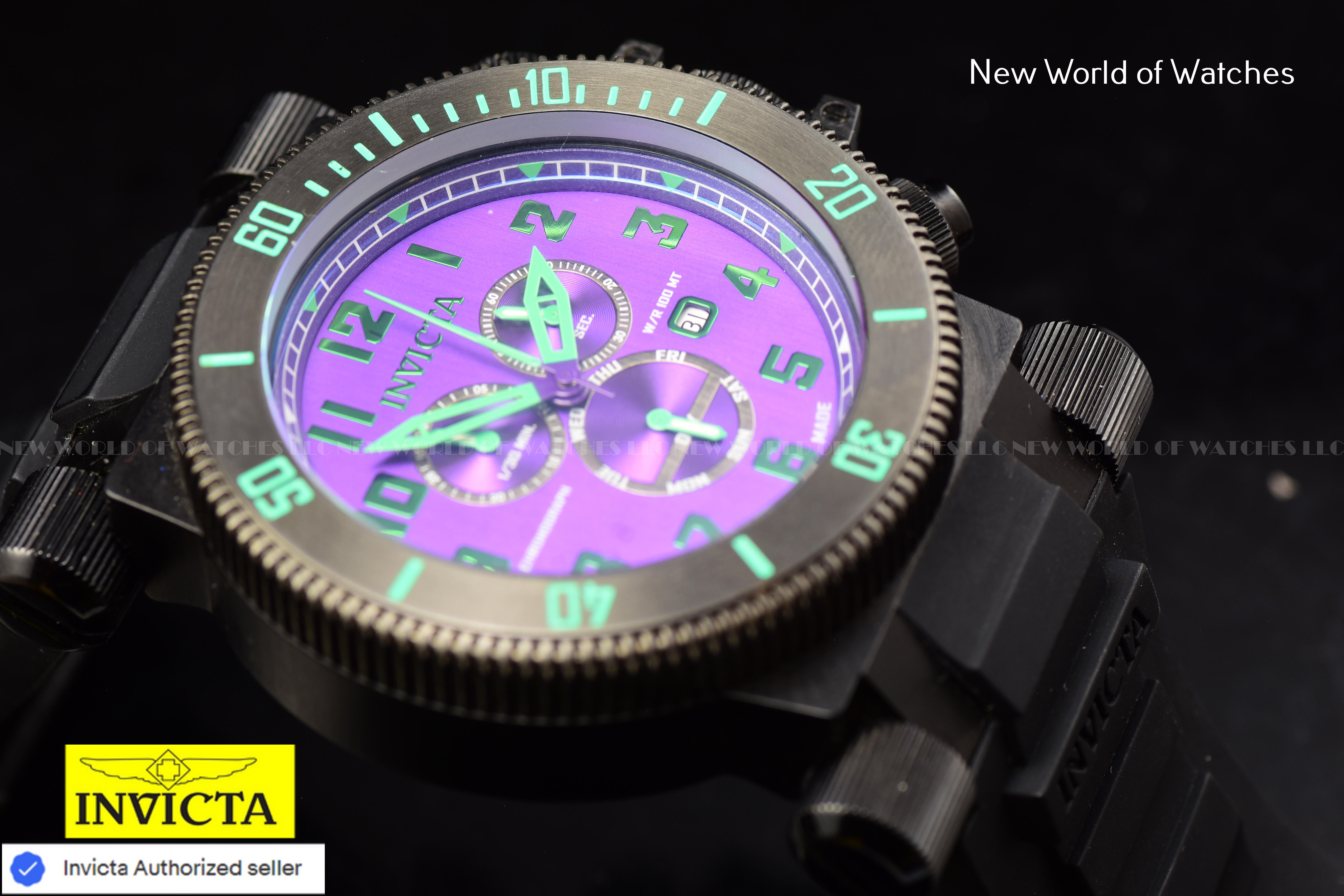 Invicta Men Coalition Forces 51mm Purple Quartz Swiss Silicone Watch