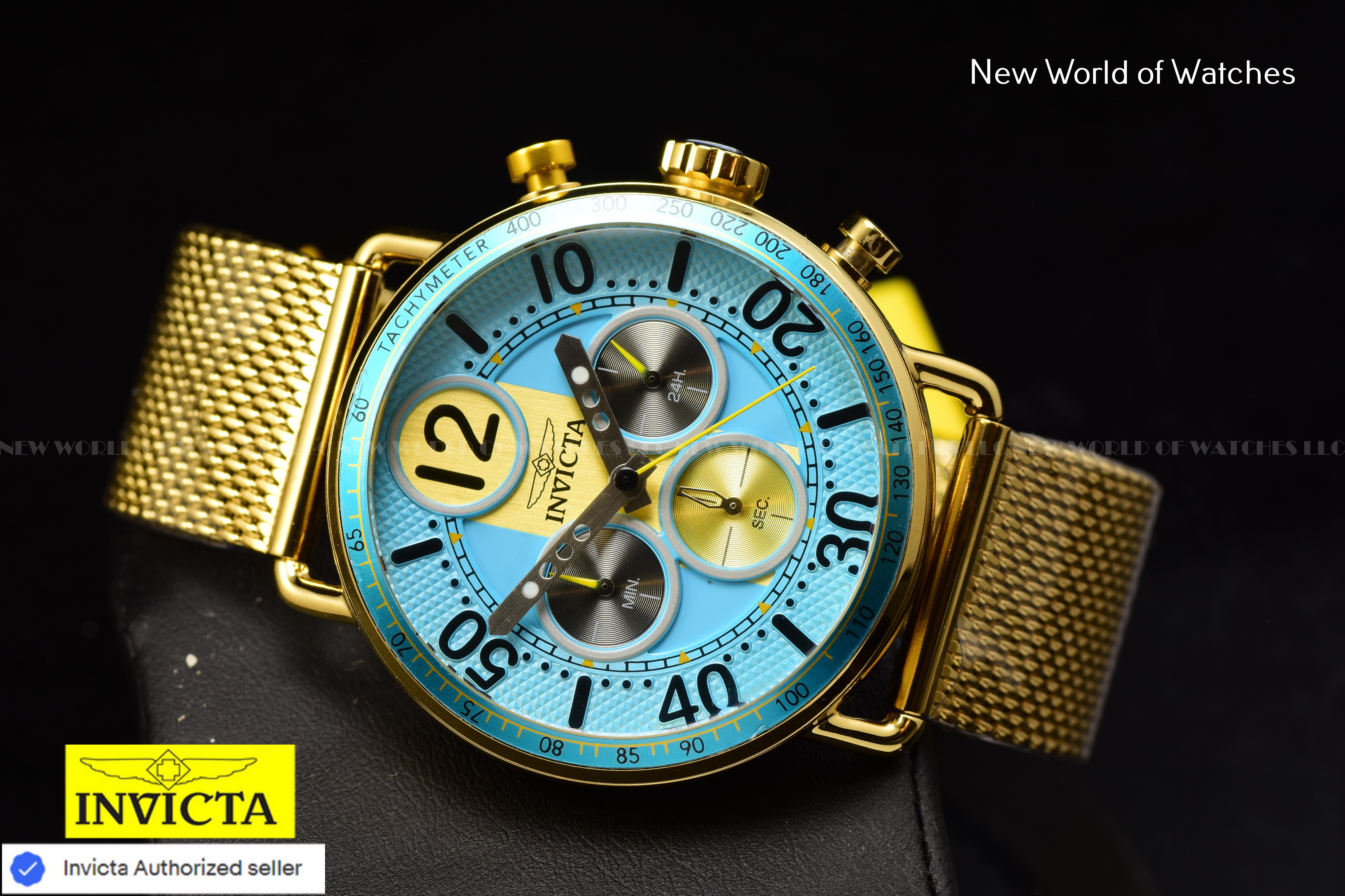 Invicta Men Speedway 44mm Light Blue Quartz Japan Stainless Steel Watch