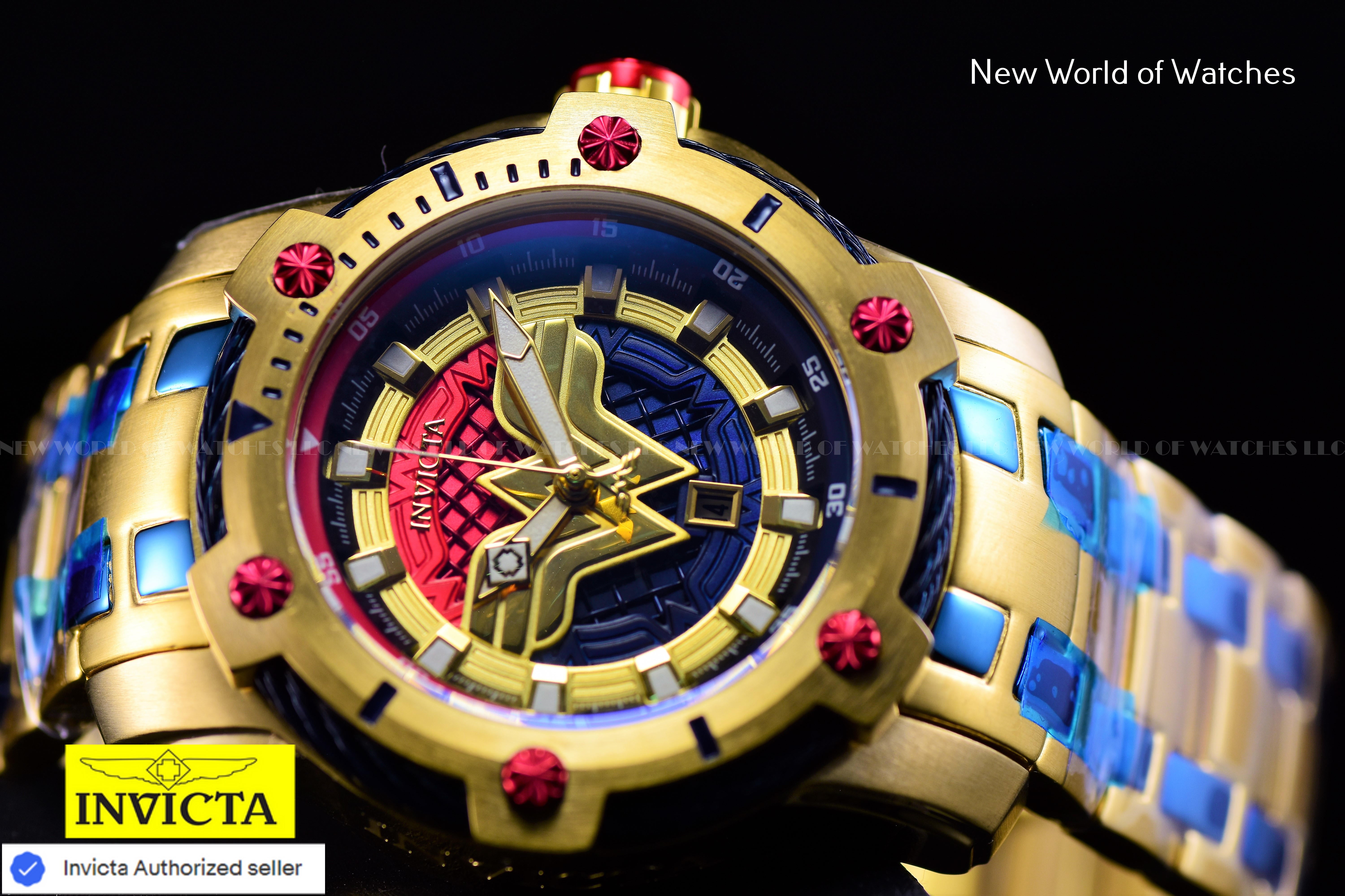 Invicta 39mm Limited Edition DC Comics WONDER WOMEN Bolt Gold Plated Watch 26839