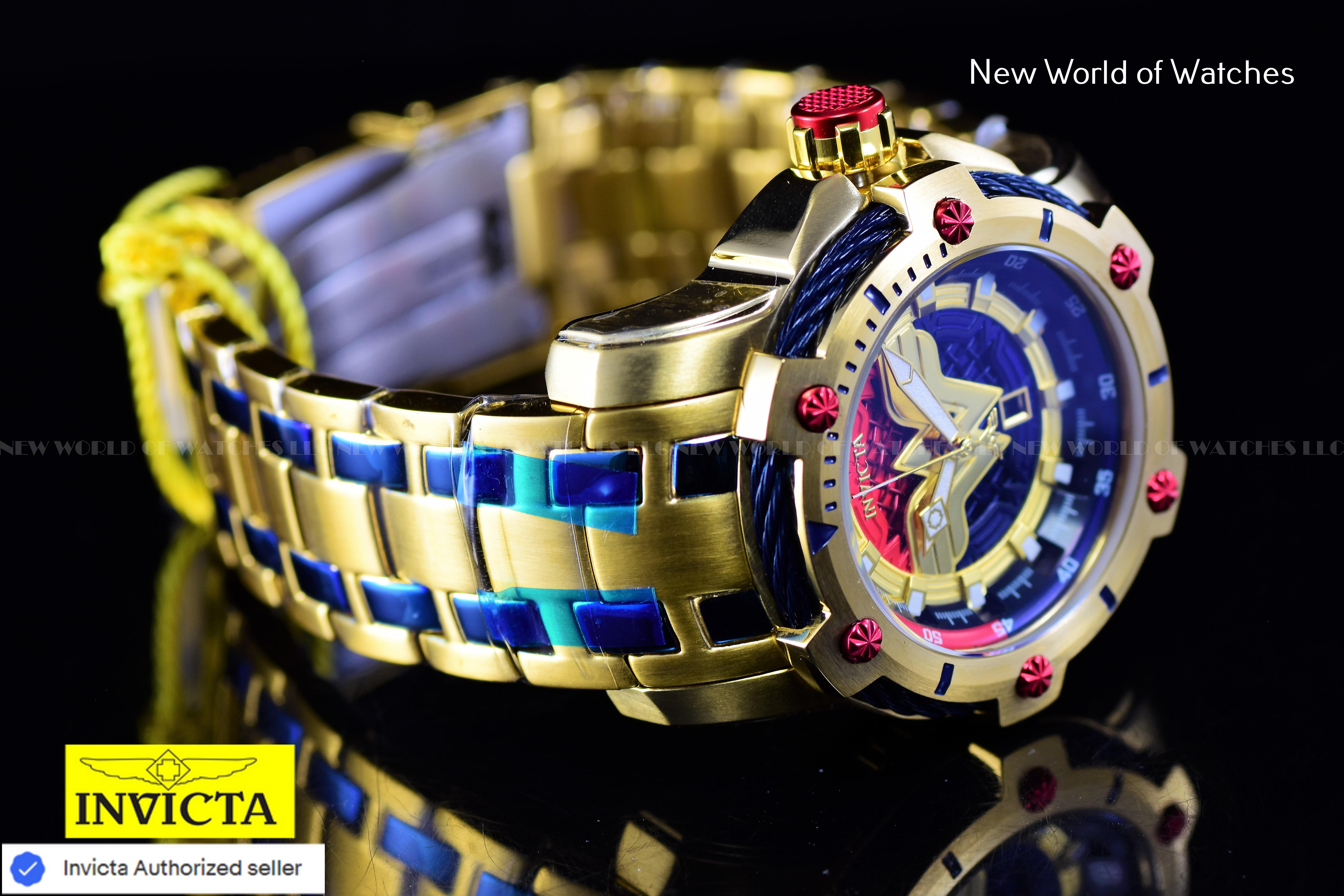 Invicta 39mm Limited Edition DC Comics WONDER WOMEN Bolt Gold Plated Watch 26839