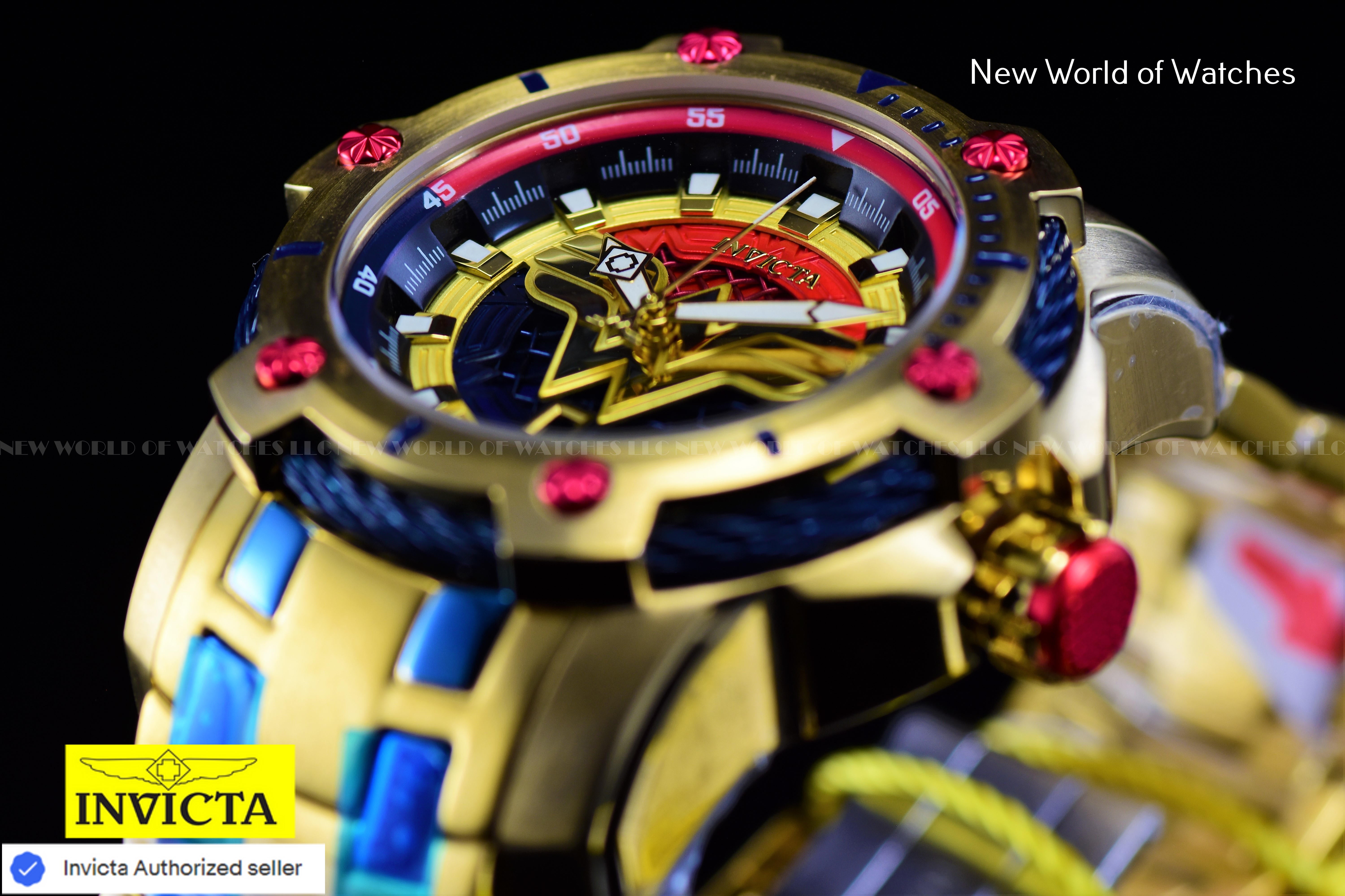 Invicta 39mm Limited Edition DC Comics WONDER WOMEN Bolt Gold Plated Watch 26839