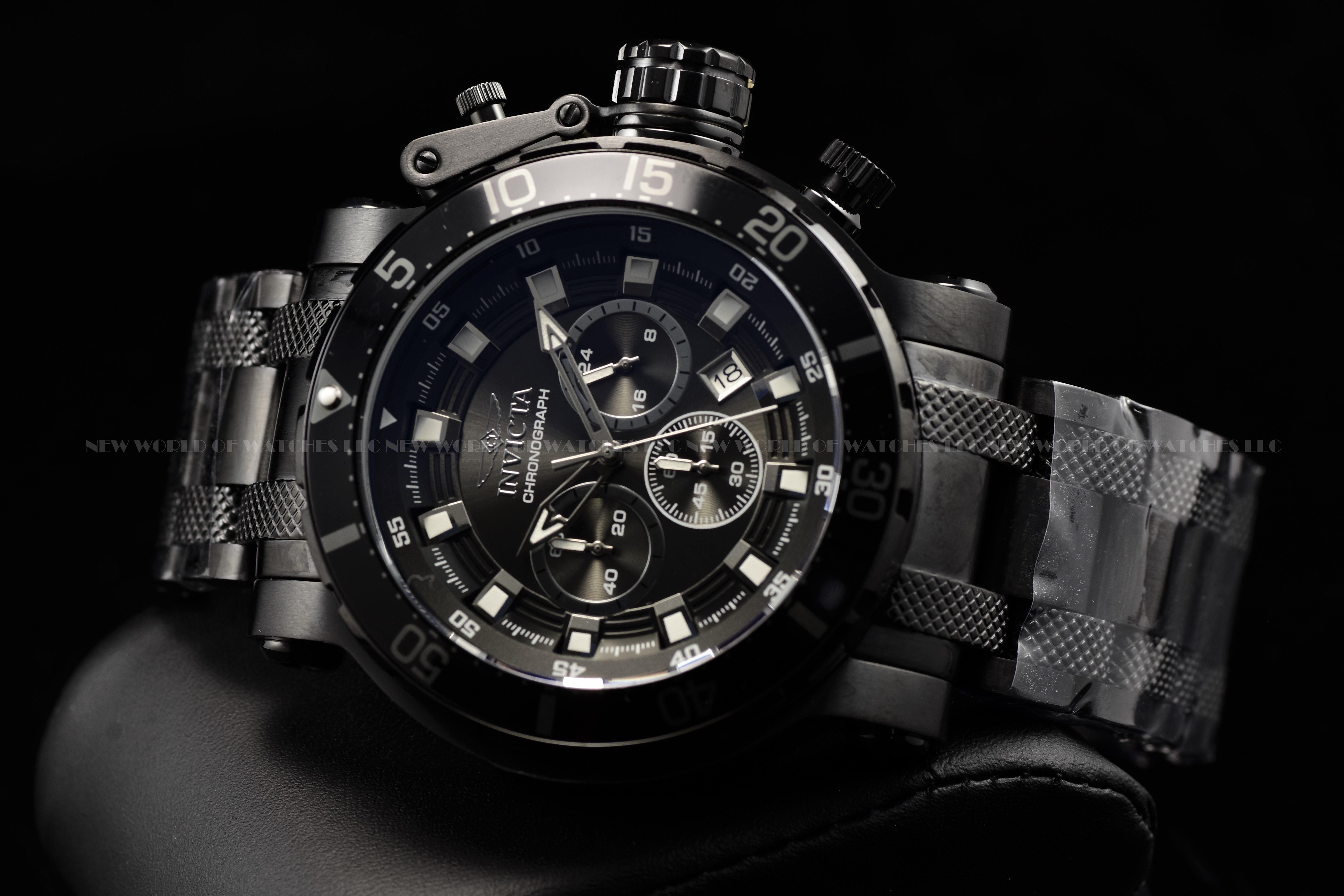 Invicta Men Coalition Forces 52mm Silver Black Quartz Japan Stainless Steel Watch