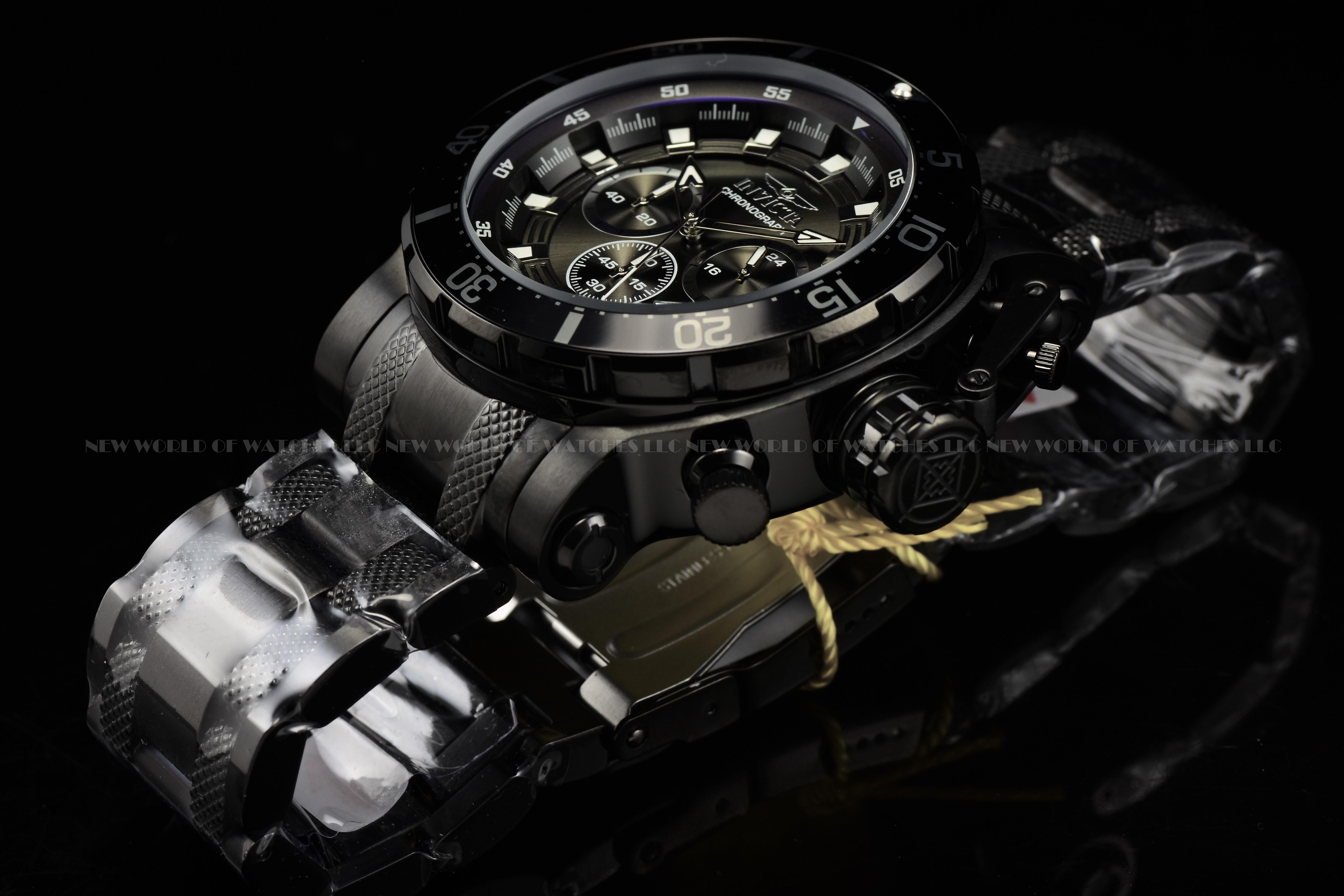 Invicta Men Coalition Forces 52mm Silver Black Quartz Japan Stainless Steel Watch