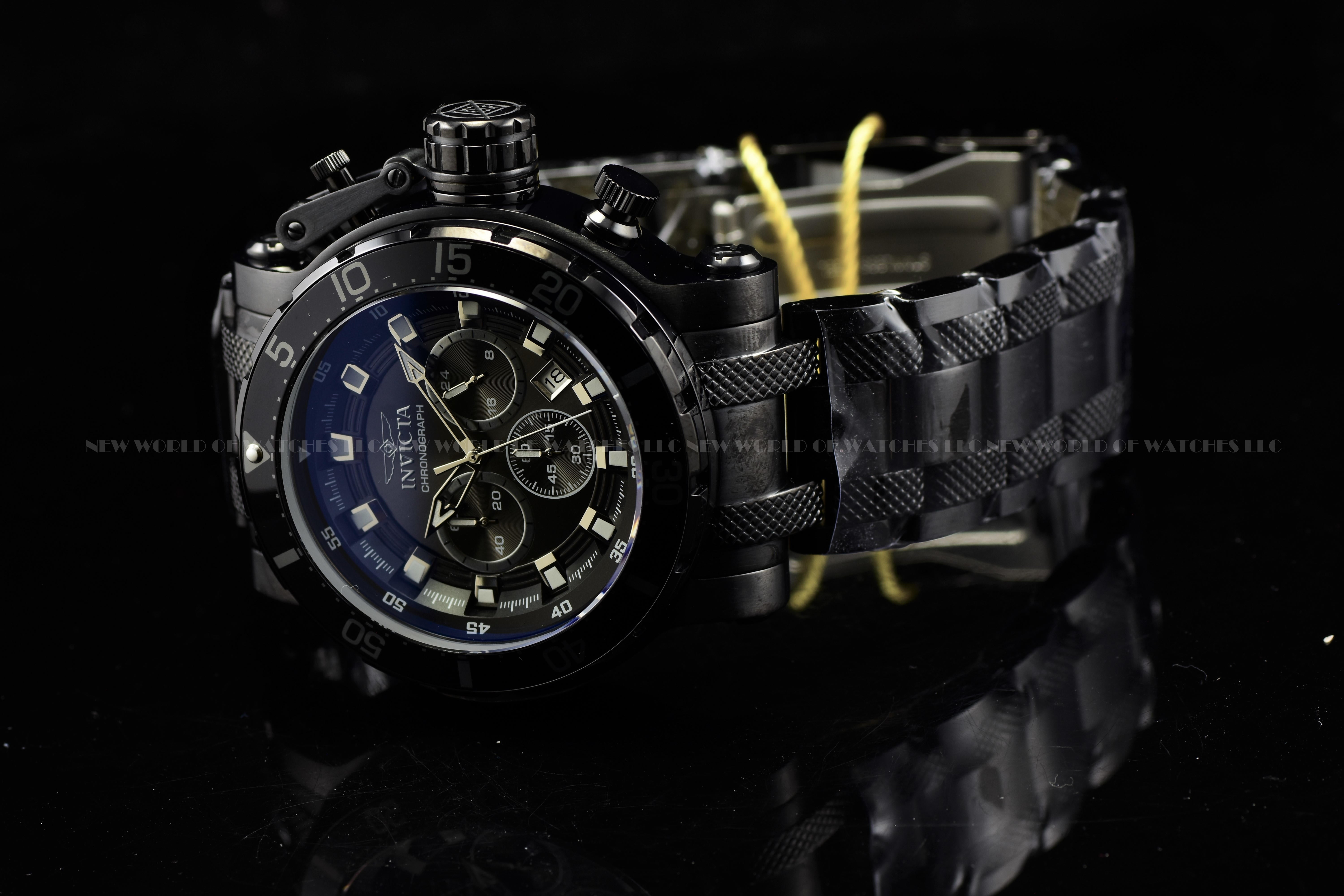 Invicta Men Coalition Forces 52mm Silver Black Quartz Japan Stainless Steel Watch
