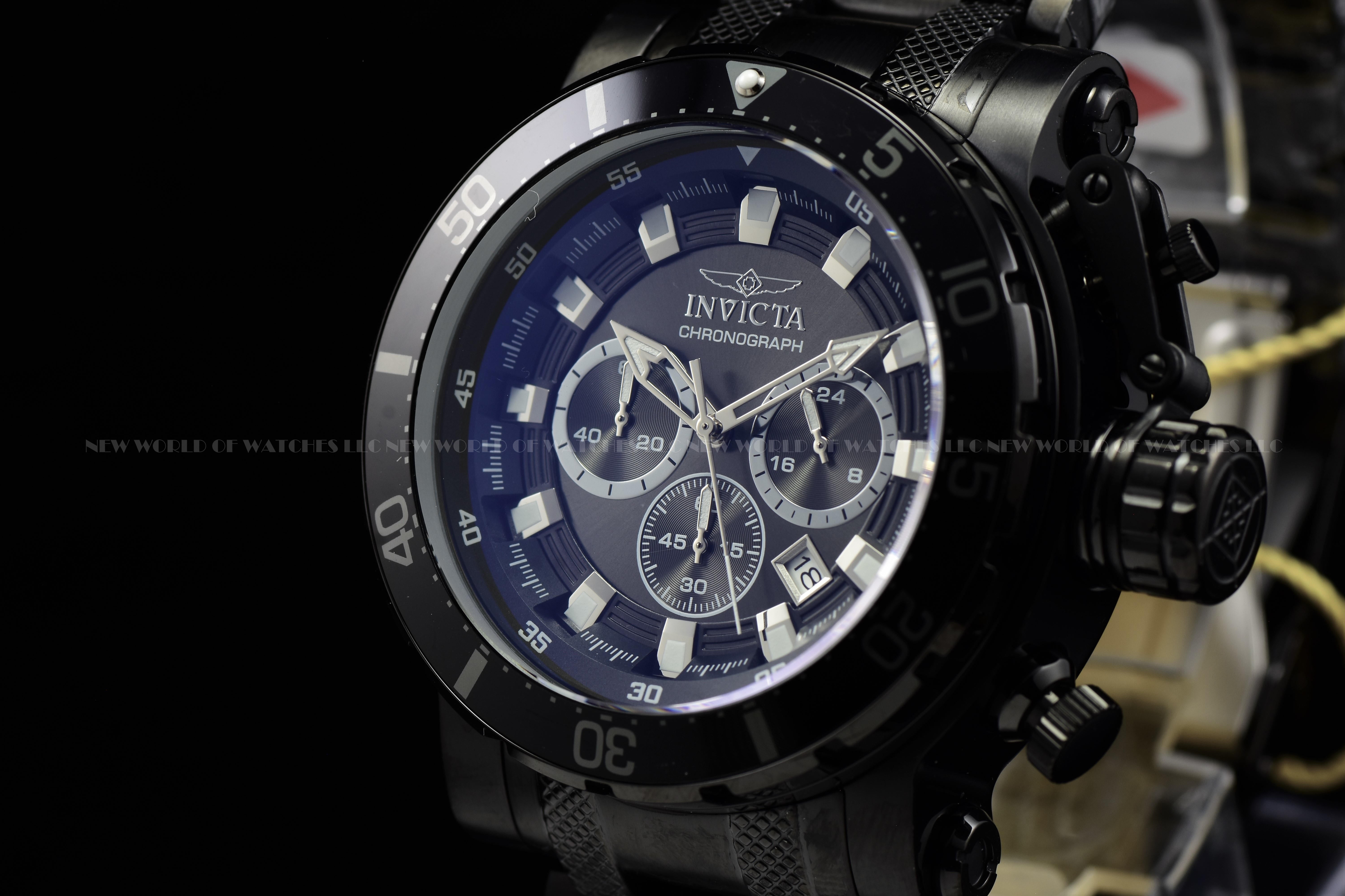 Invicta Men Coalition Forces 52mm Silver Black Quartz Japan Stainless Steel Watch