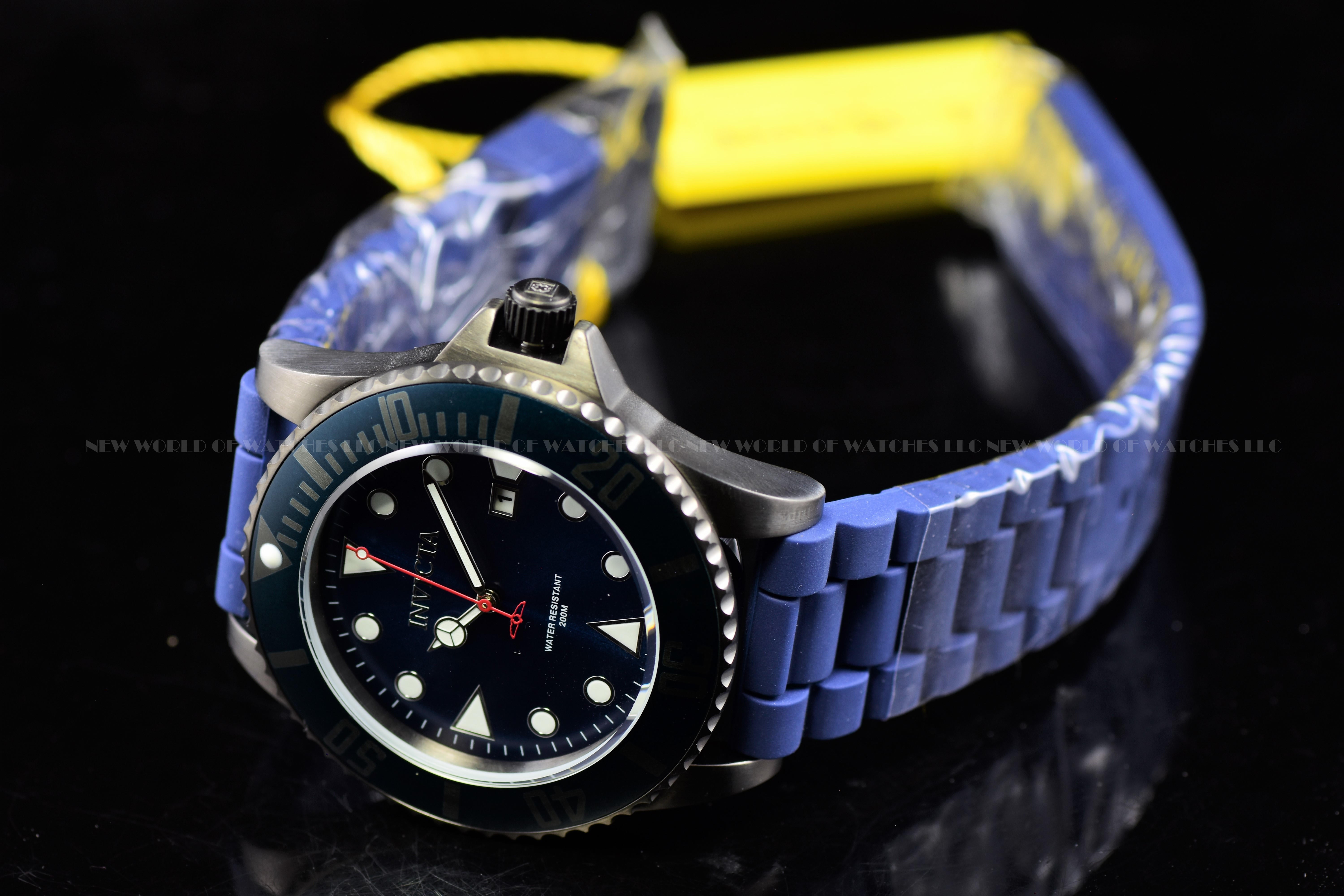 Invicta Men's Pro Diver 44mm Quartz Blue Silicone Strap Watch 90306