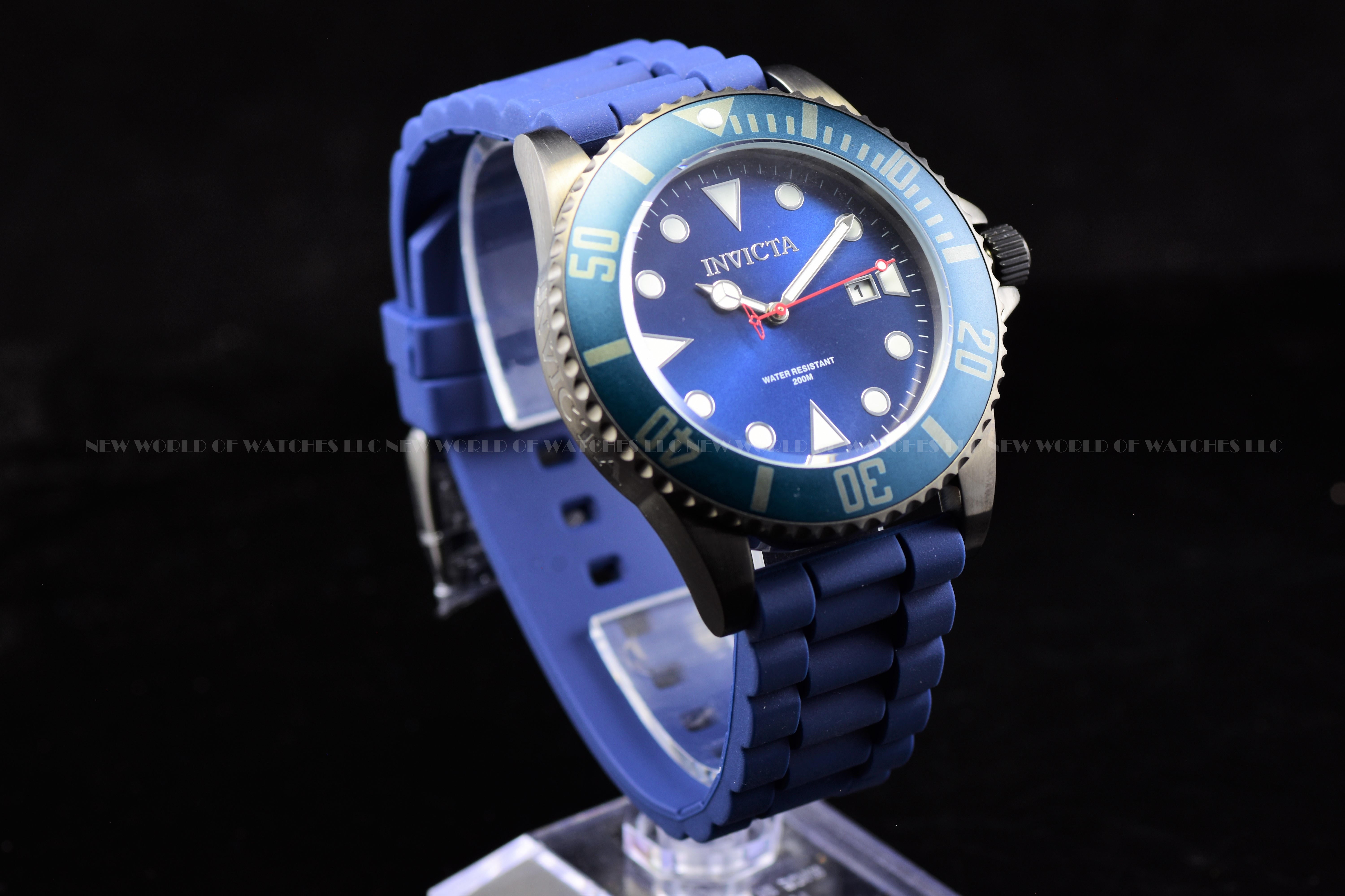 Invicta Men's Pro Diver 44mm Quartz Blue Silicone Strap Watch 90306