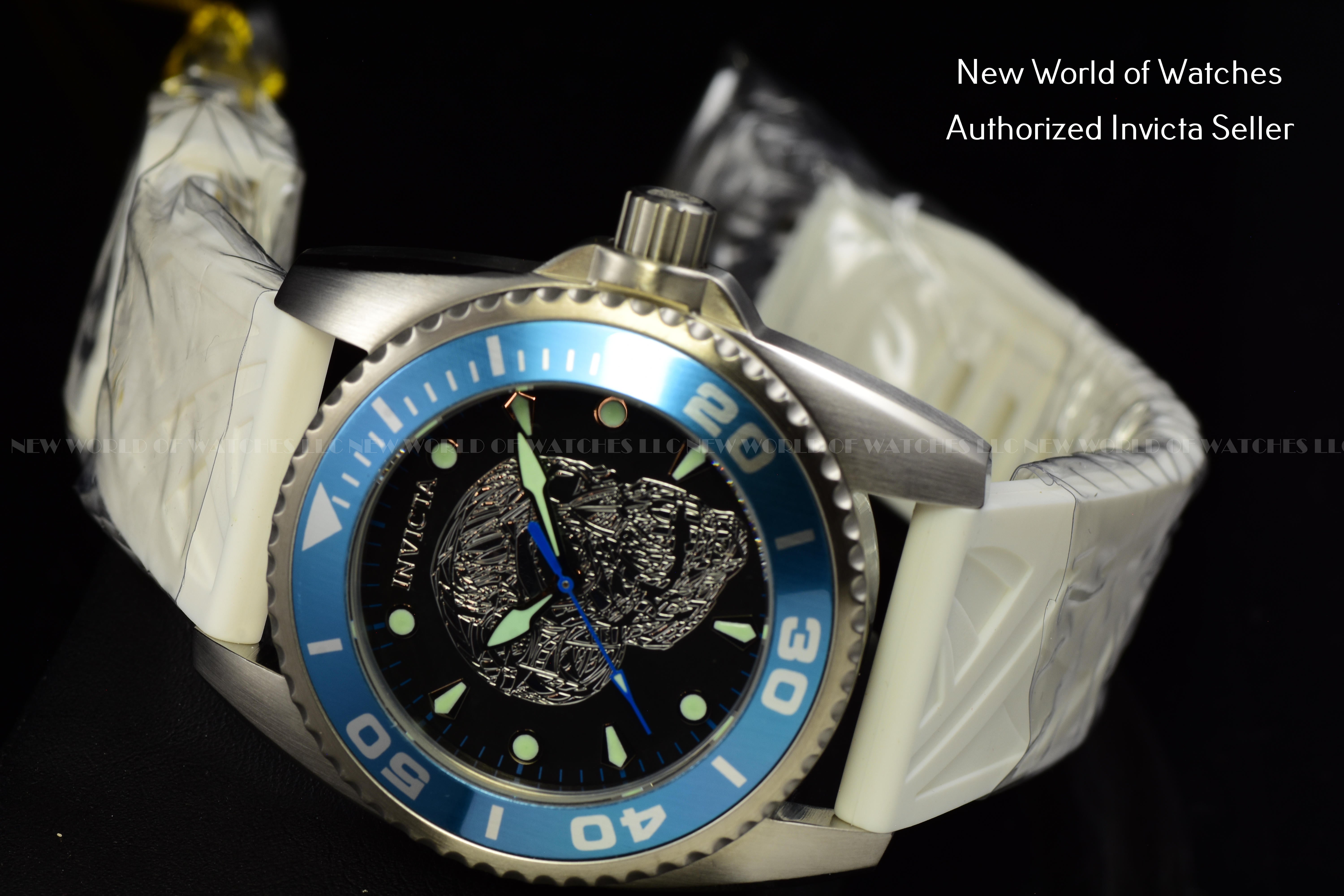 Invicta Women's Artist Black Dial Skeleton 42mm White Silicone Band Watch 22198