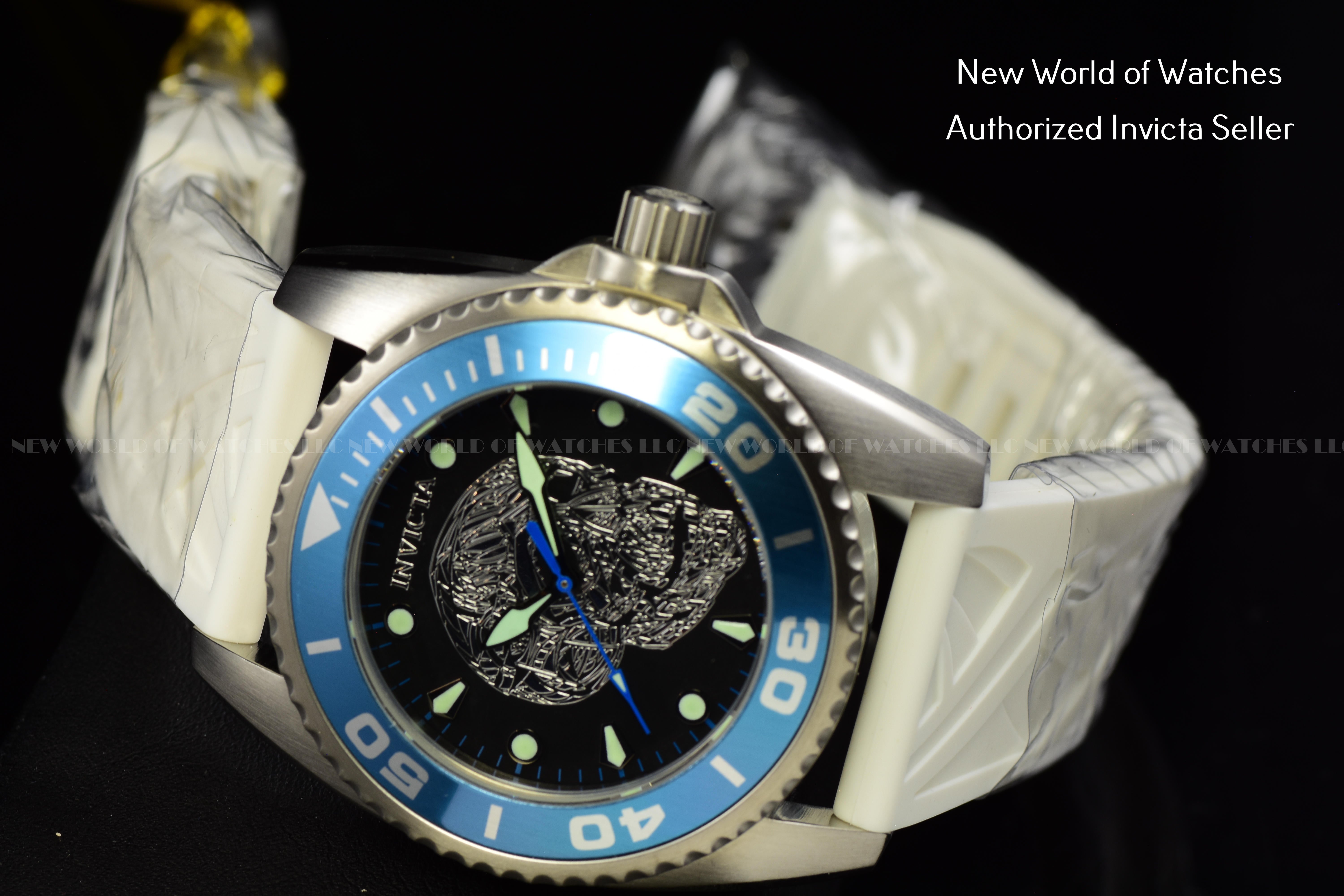 Invicta Women's Artist Black Dial Skeleton 42mm White Silicone Band Watch 22198