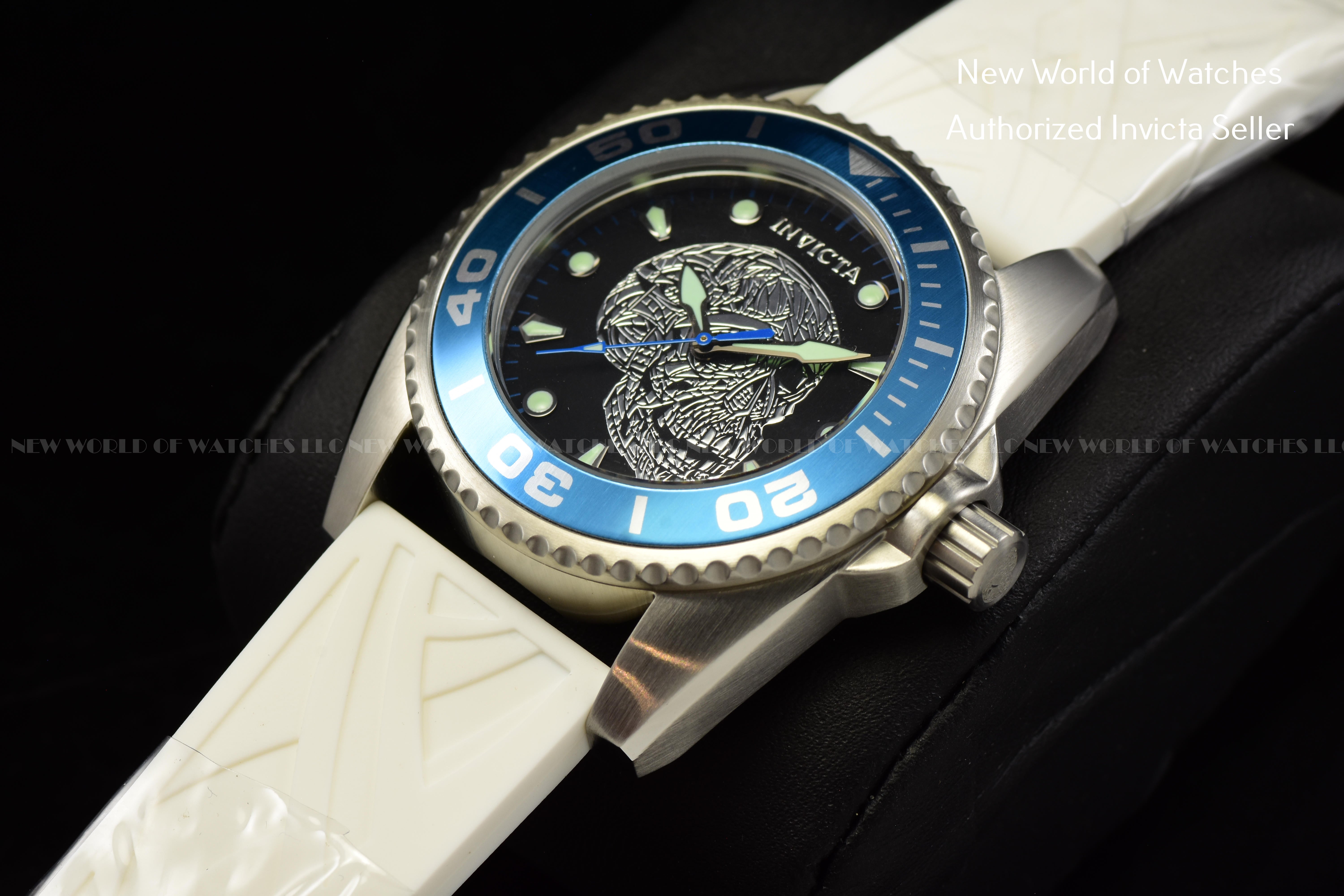 Invicta Women's Artist Black Dial Skeleton 42mm White Silicone Band Watch 22198
