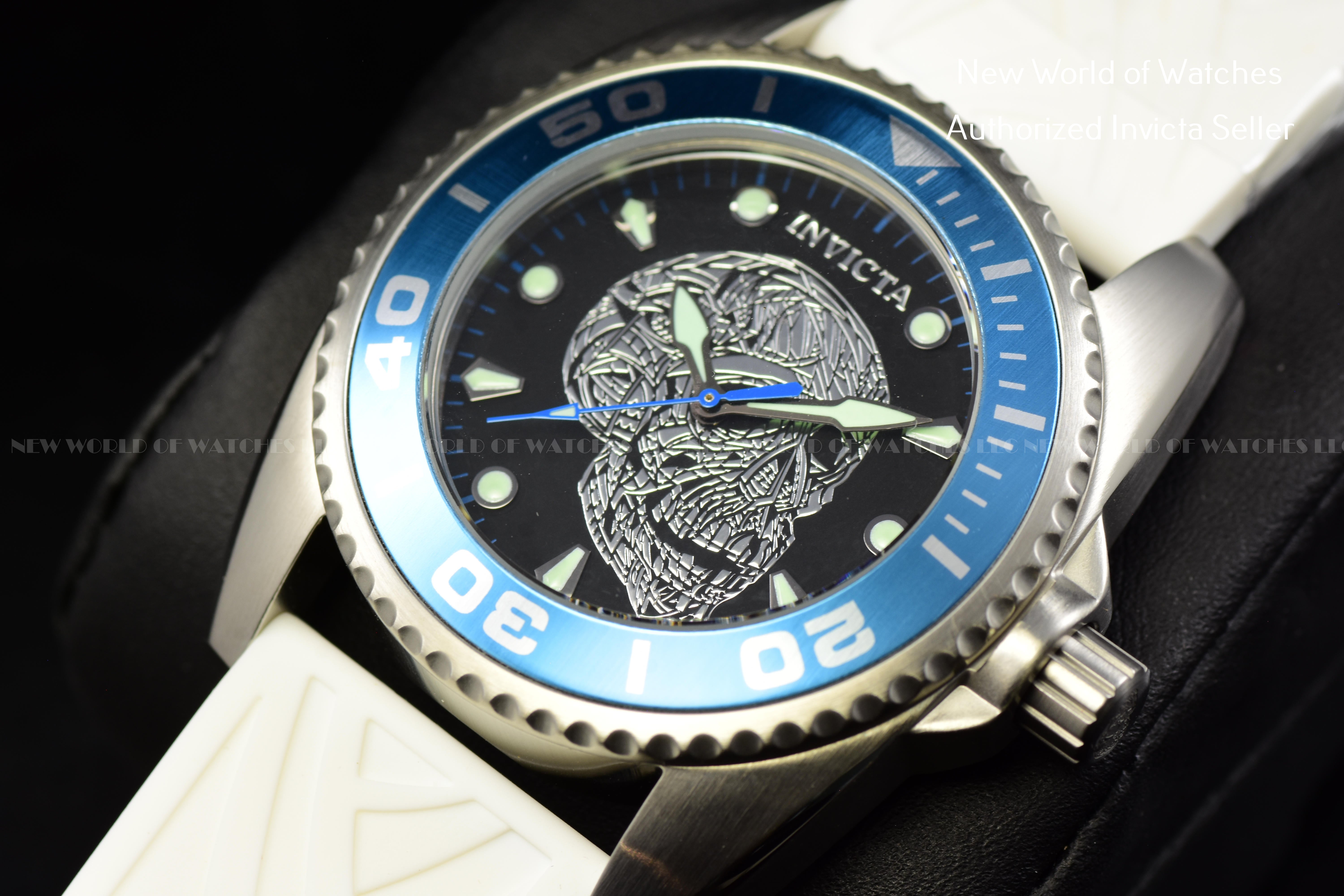 Invicta Women's Artist Black Dial Skeleton 42mm White Silicone Band Watch 22198