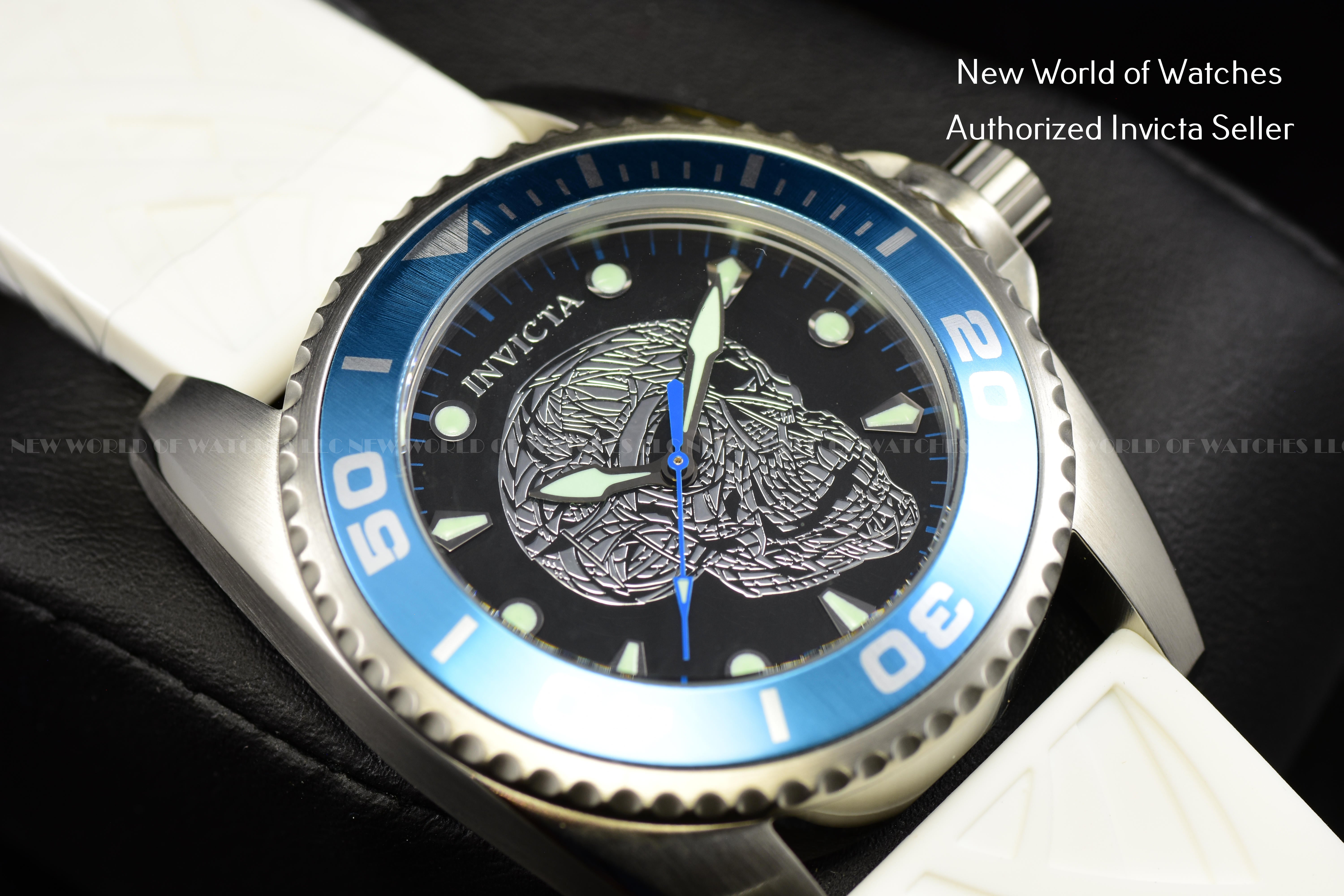 Invicta Women's Artist Black Dial Skeleton 42mm White Silicone Band Watch 22198