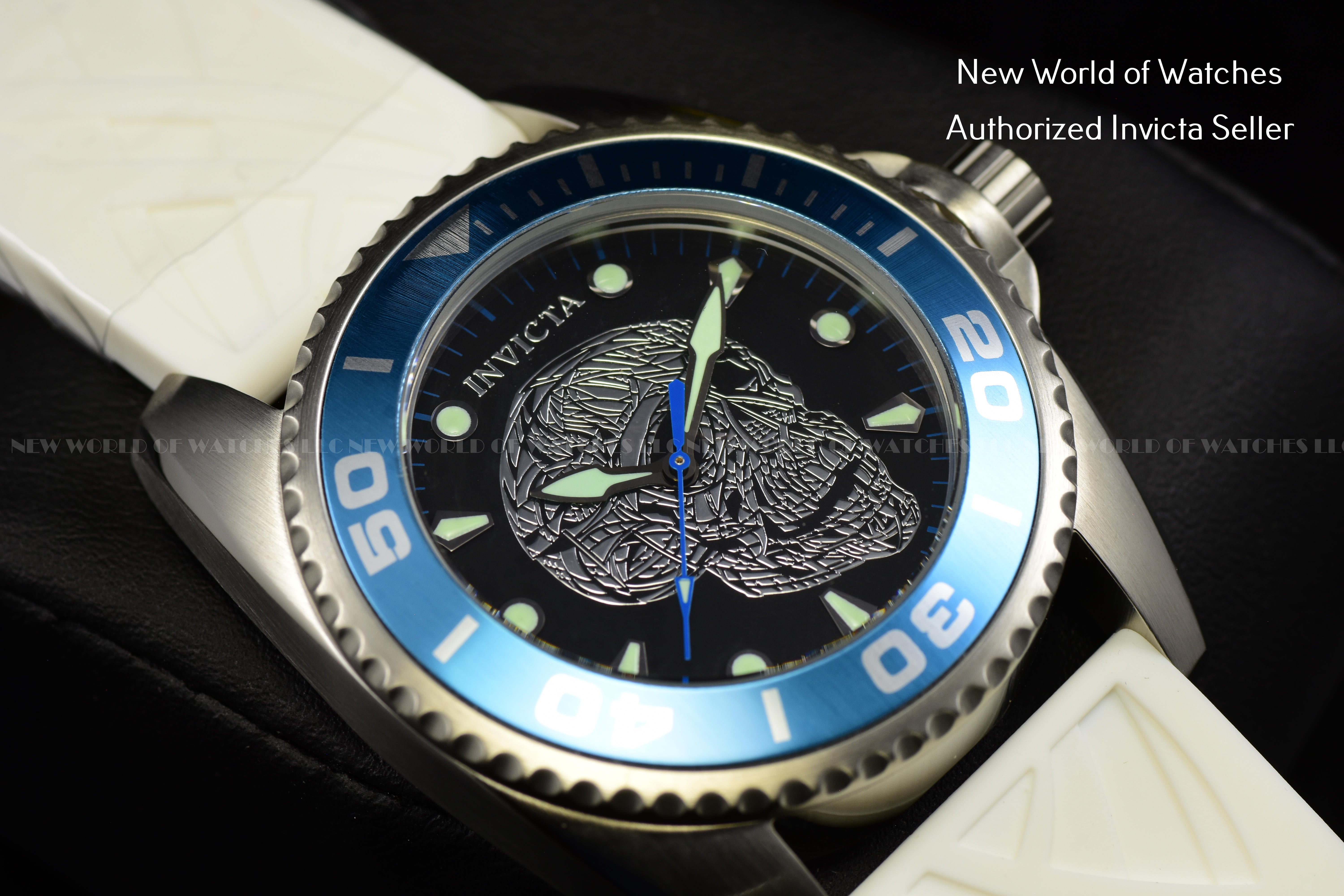 Invicta Women's Artist Black Dial Skeleton 42mm White Silicone Band Watch 22198