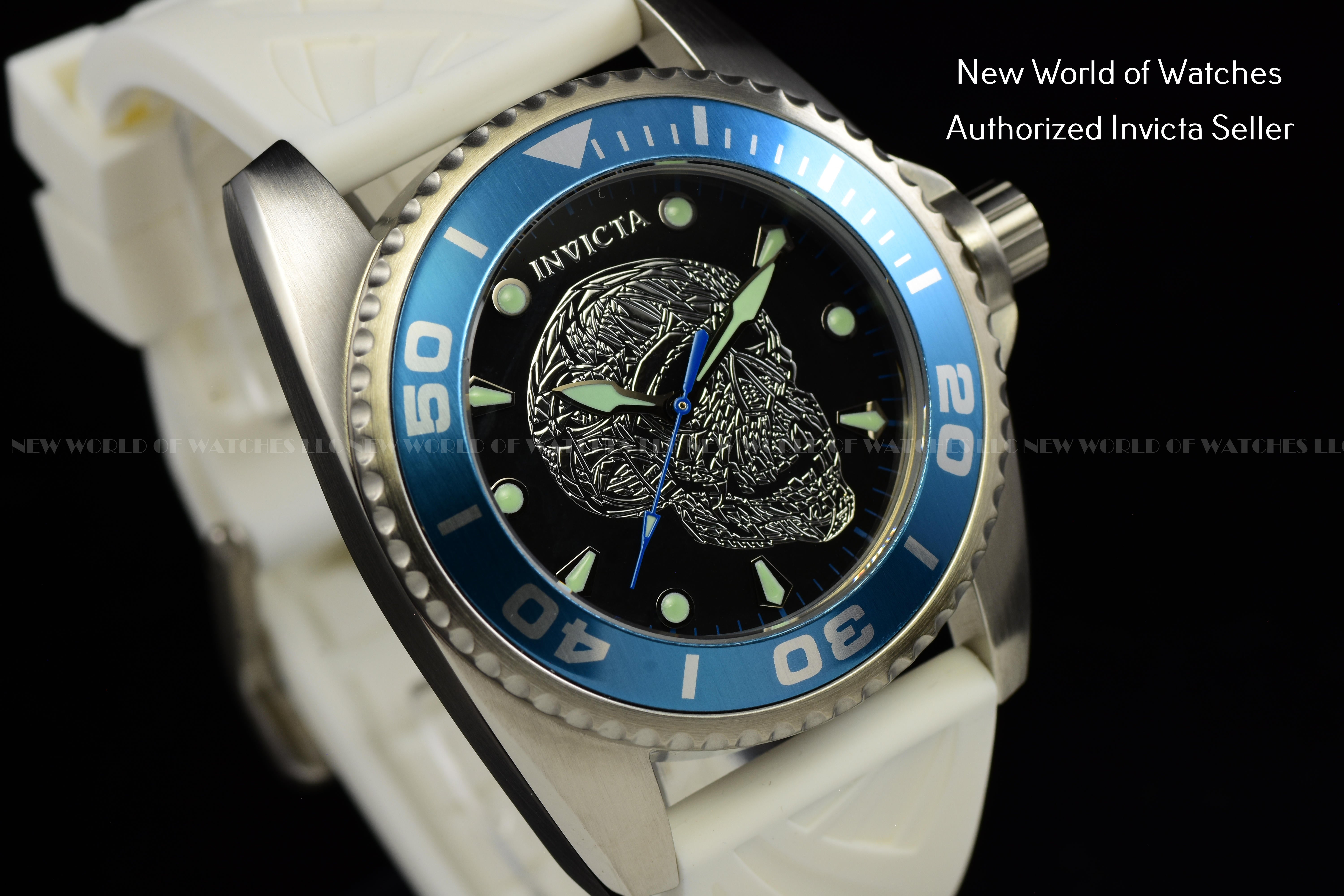 Invicta Women's Artist Black Dial Skeleton 42mm White Silicone Band Watch 22198