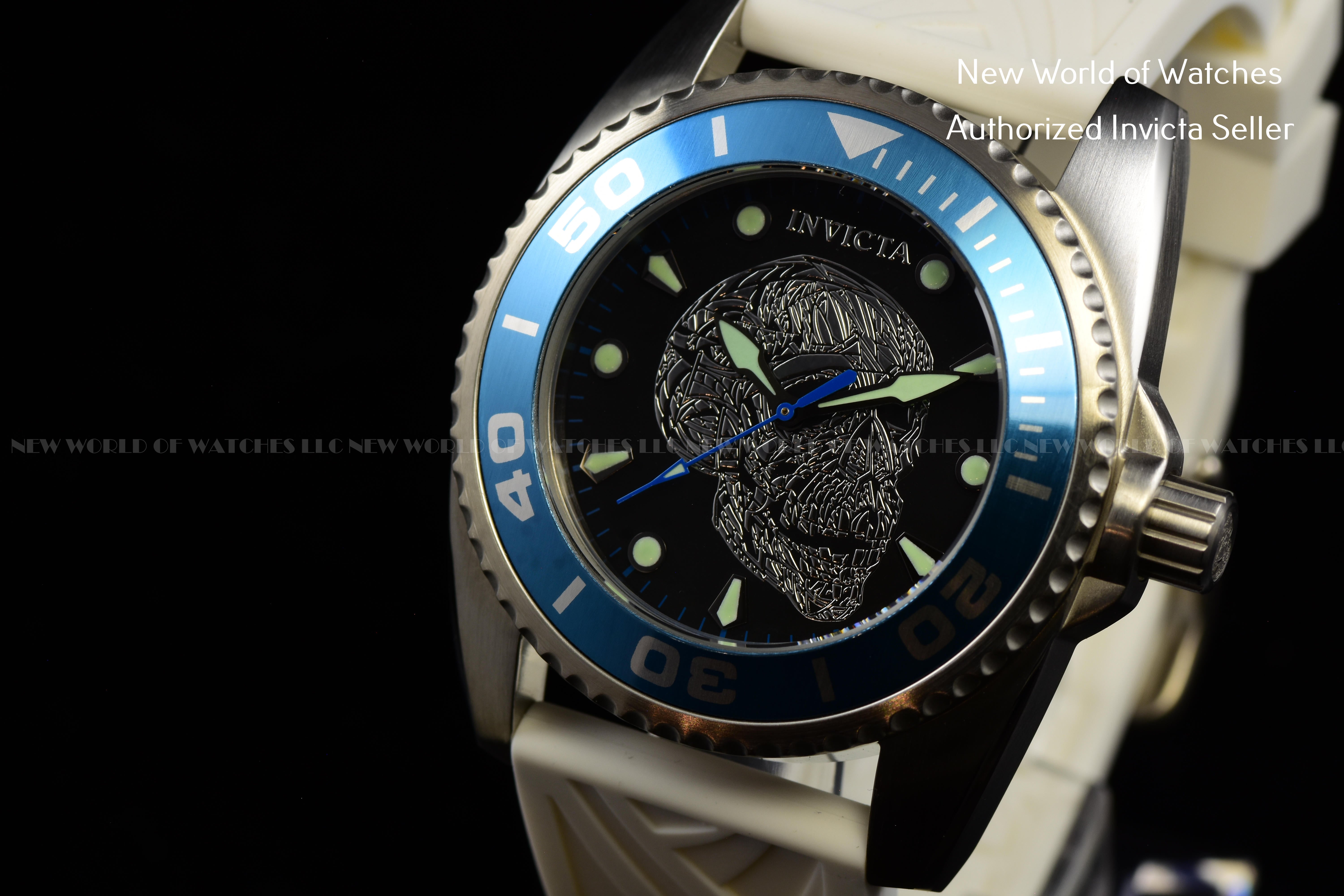 Invicta Women's Artist Black Dial Skeleton 42mm White Silicone Band Watch 22198