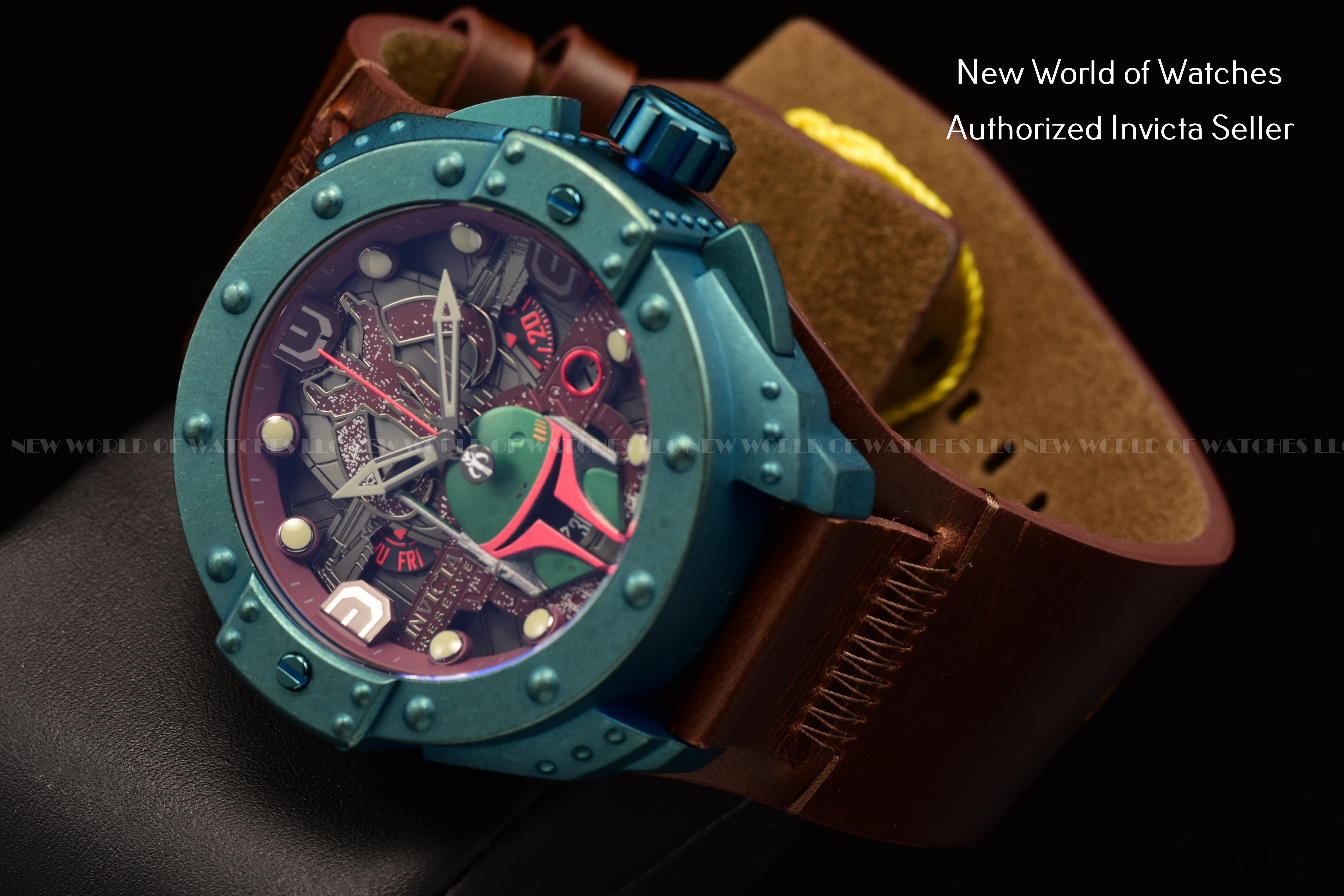 RARE NEW INVICTA 44298 STAR WARS BOBA FETT SWISS CHRONOGRAPH STEEL LIMITED 52MM
