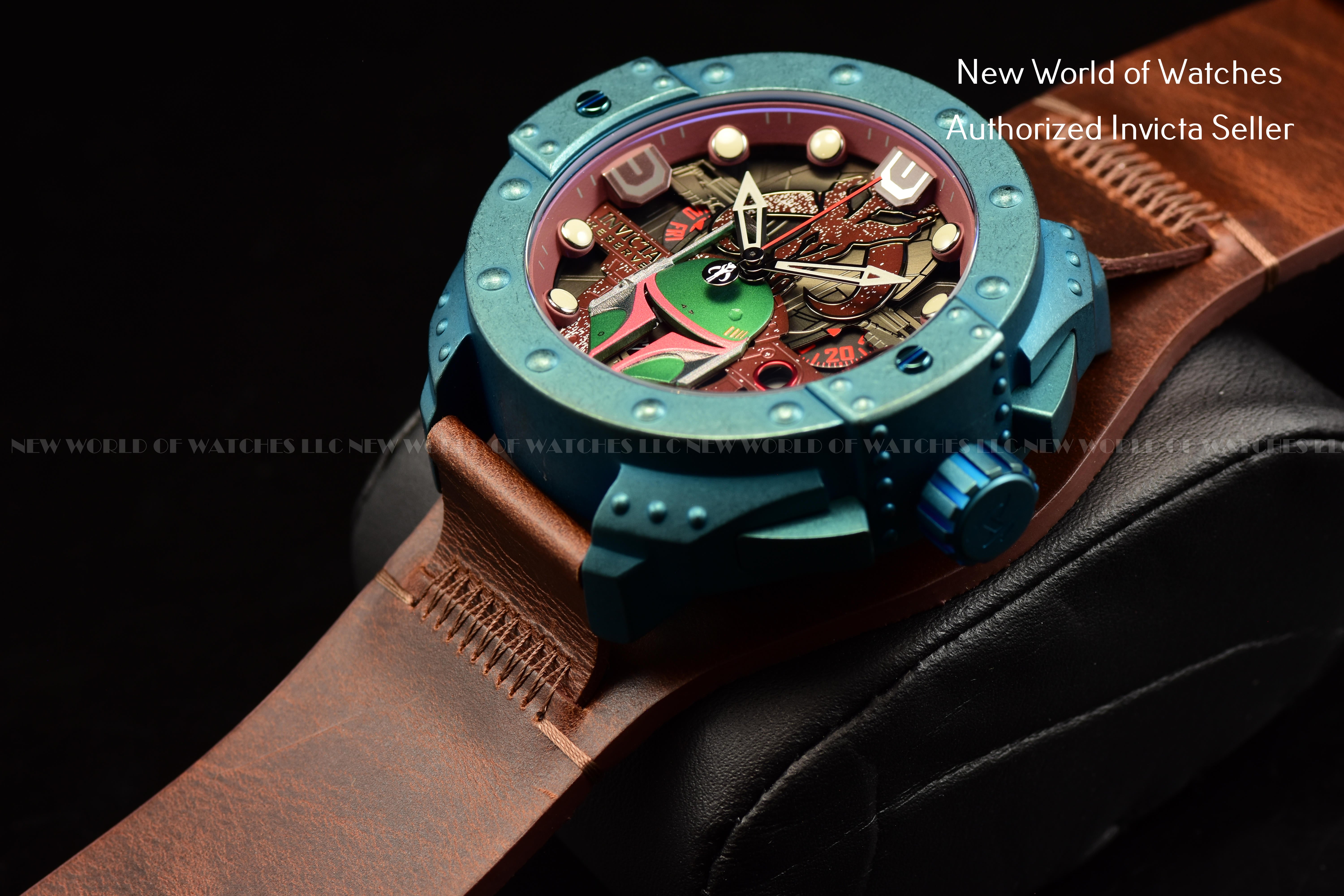 RARE NEW INVICTA 44298 STAR WARS BOBA FETT SWISS CHRONOGRAPH STEEL LIMITED 52MM