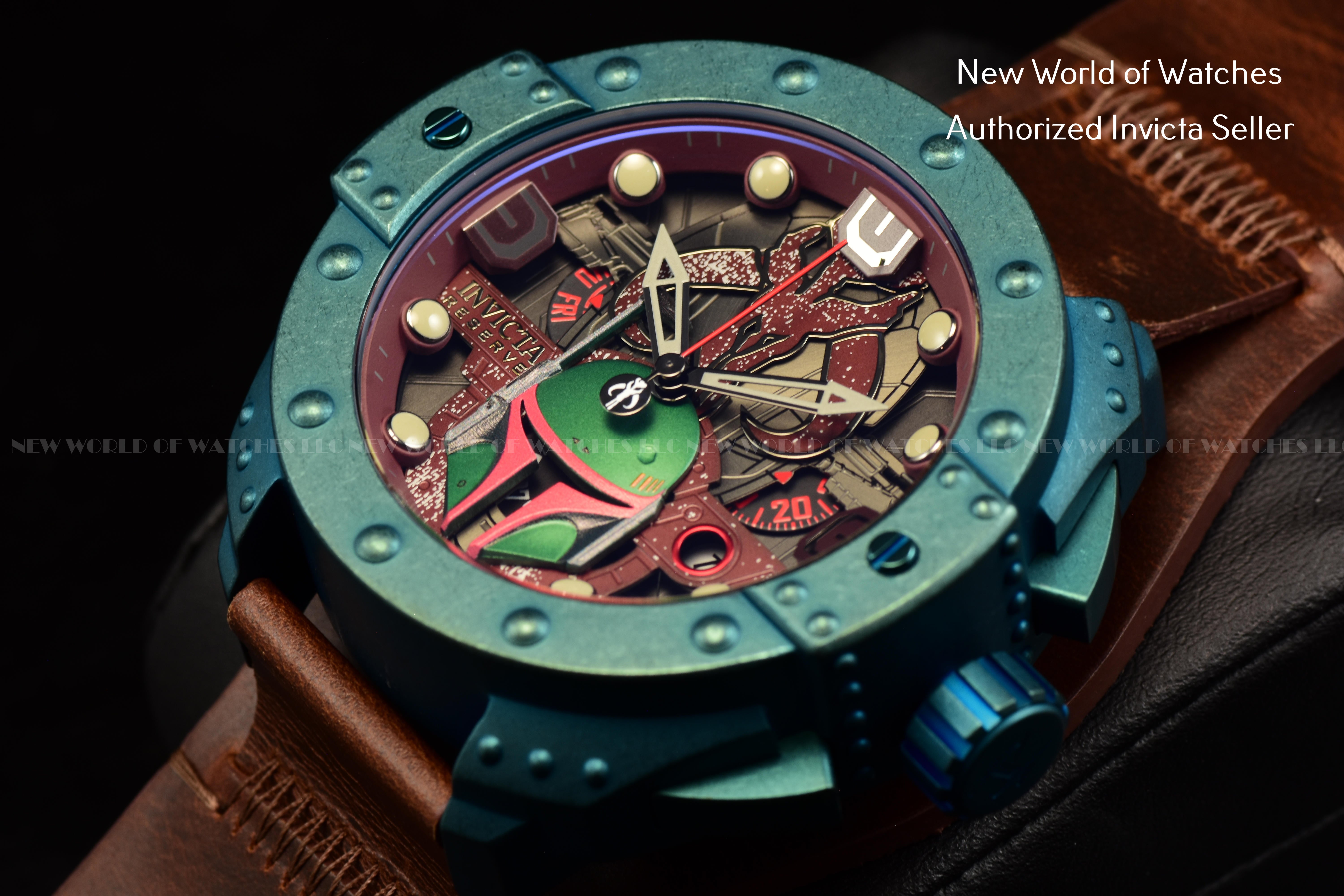 RARE NEW INVICTA 44298 STAR WARS BOBA FETT SWISS CHRONOGRAPH STEEL LIMITED 52MM
