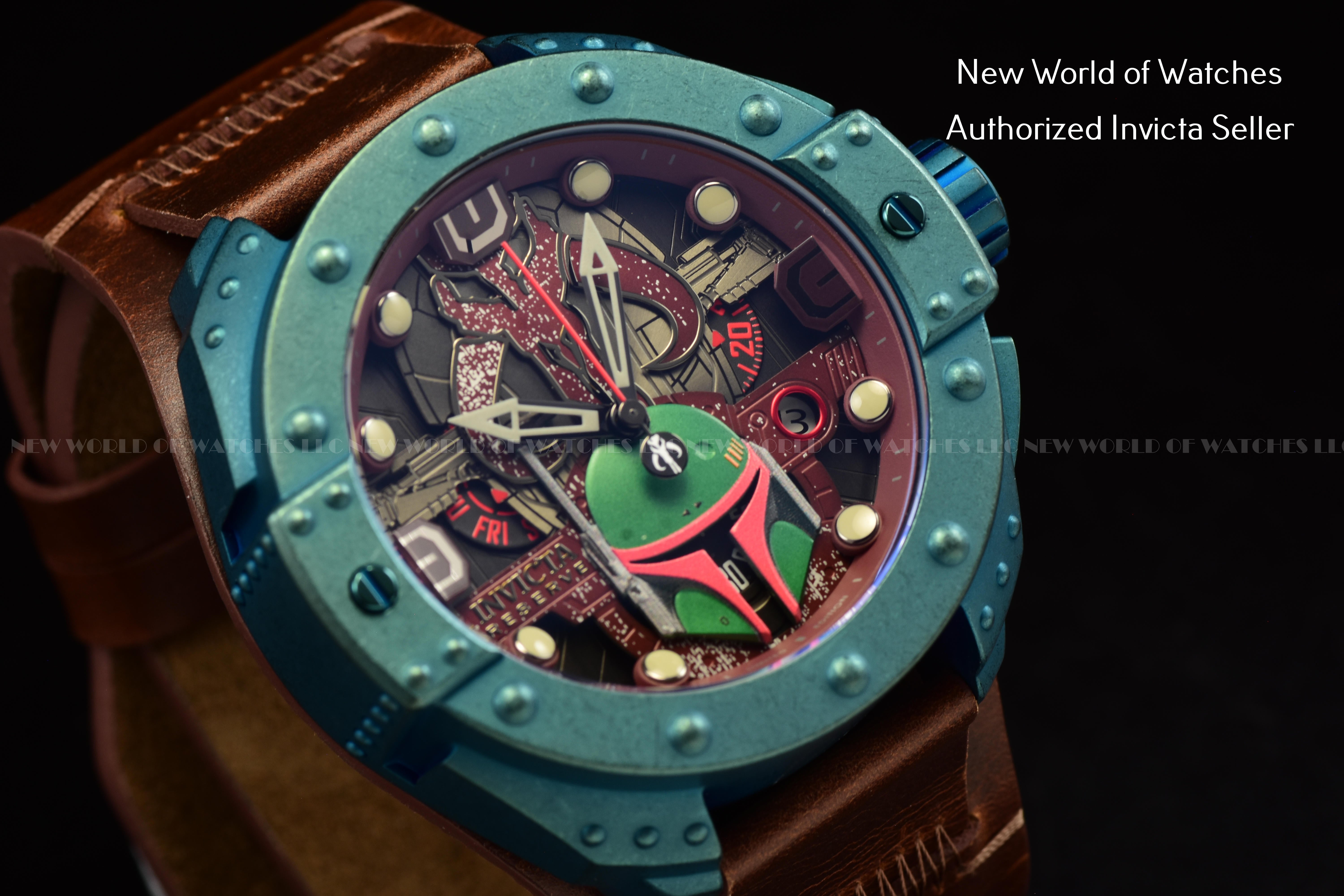 RARE NEW INVICTA 44298 STAR WARS BOBA FETT SWISS CHRONOGRAPH STEEL LIMITED 52MM