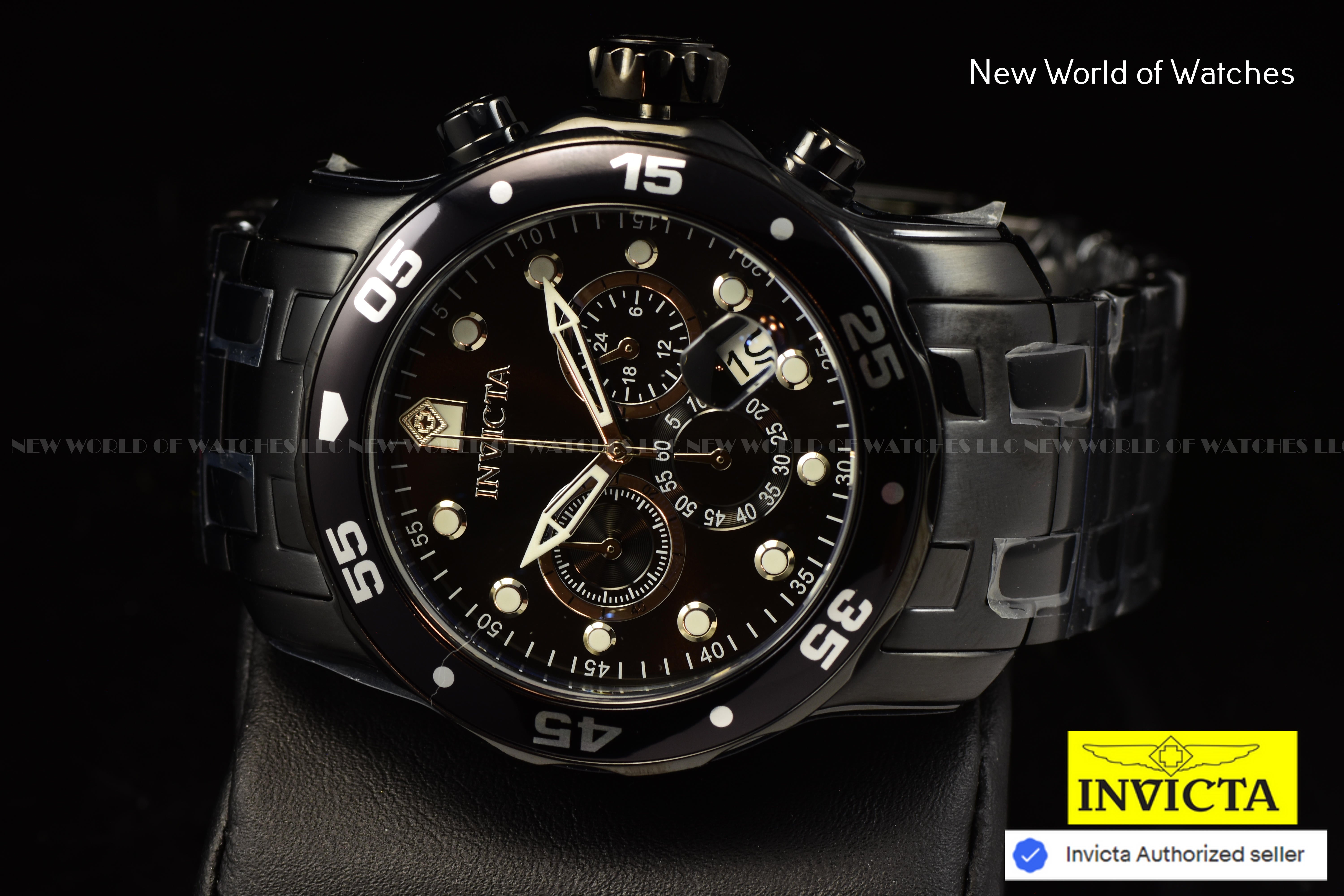 NEW Invicta Men's 48mm Pro Diver SCUBA Chronograph COMBAT Triple Black SS Watch