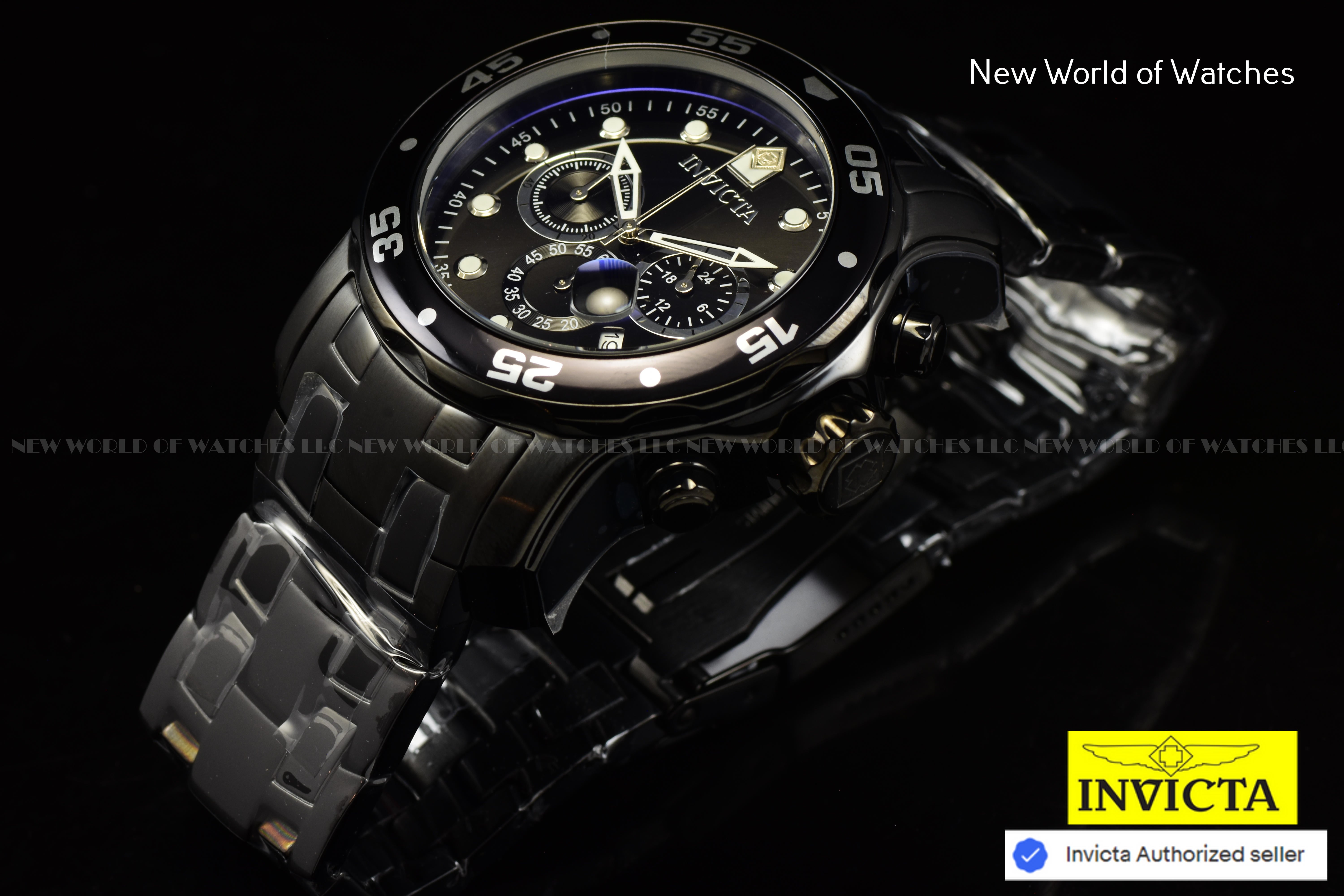 NEW Invicta Men's 48mm Pro Diver SCUBA Chronograph COMBAT Triple Black SS Watch