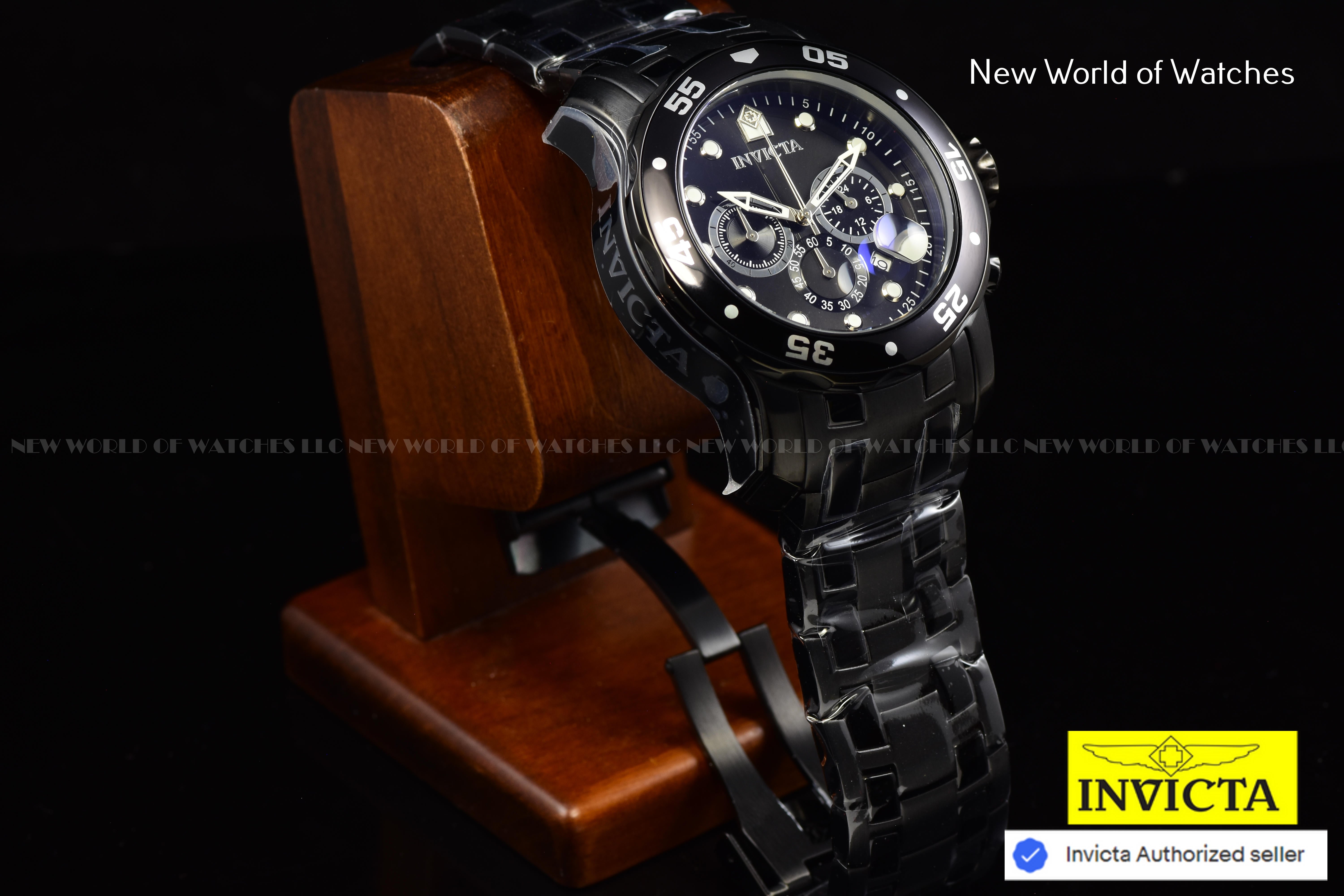 NEW Invicta Men's 48mm Pro Diver SCUBA Chronograph COMBAT Triple Black SS Watch