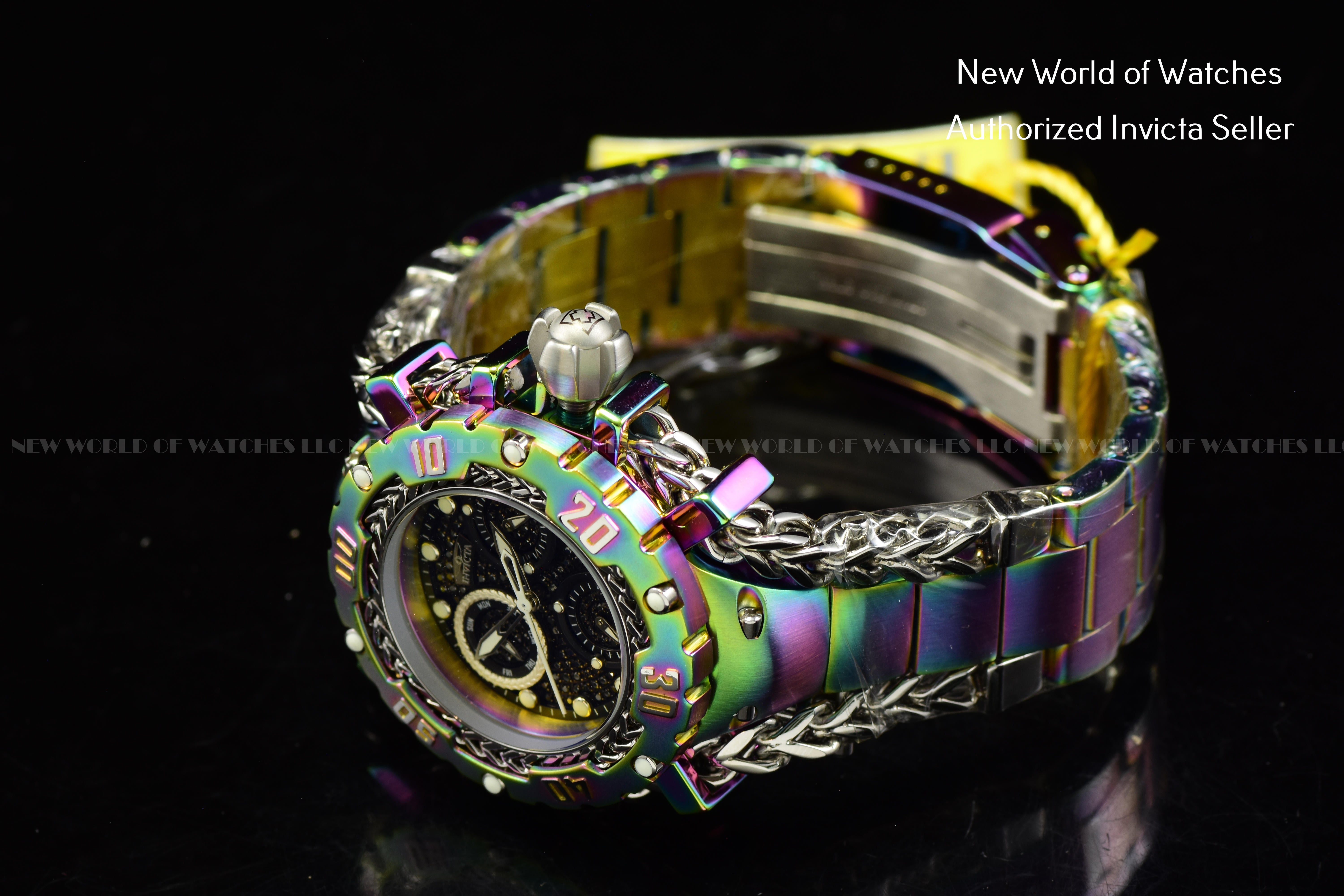 RARE Invicta Womens 43mm Gladiator Real Diamond Dial SS Iridescent Watch
