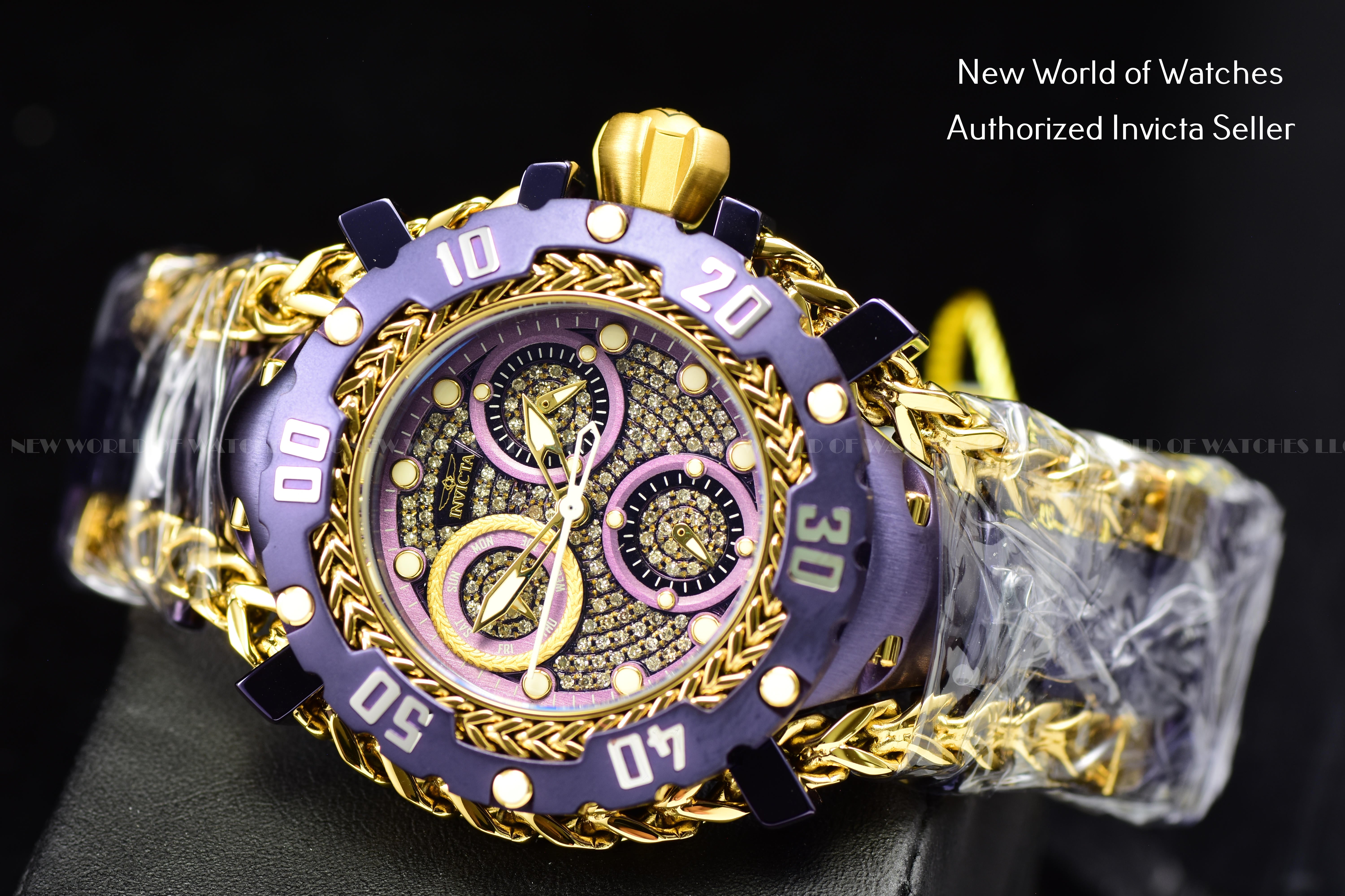 Invicta Women's 43mm Gladiator Diamond Encrusted Dial All Purple Bracelet Watch