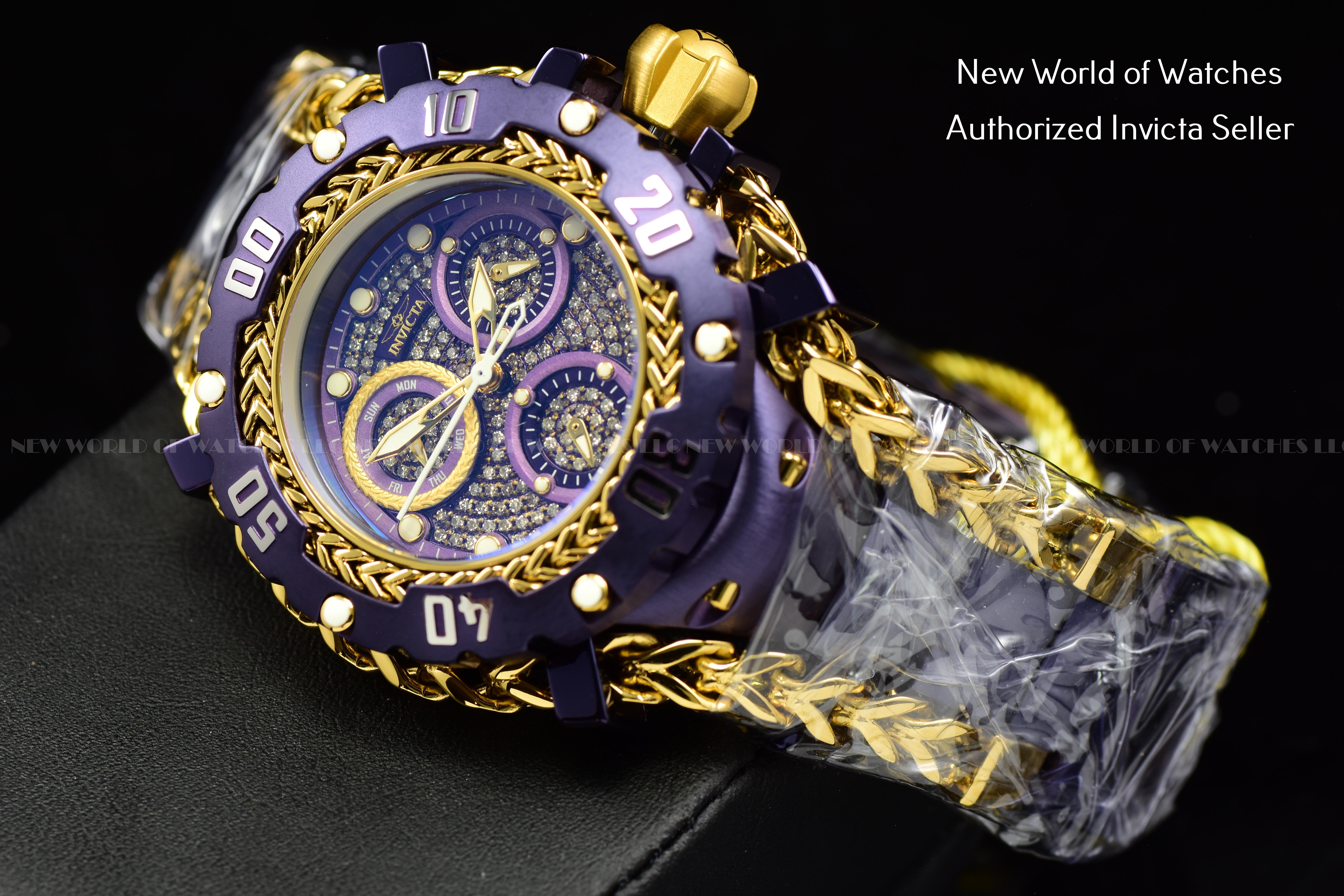 Invicta Women's 43mm Gladiator Diamond Encrusted Dial All Purple Bracelet Watch