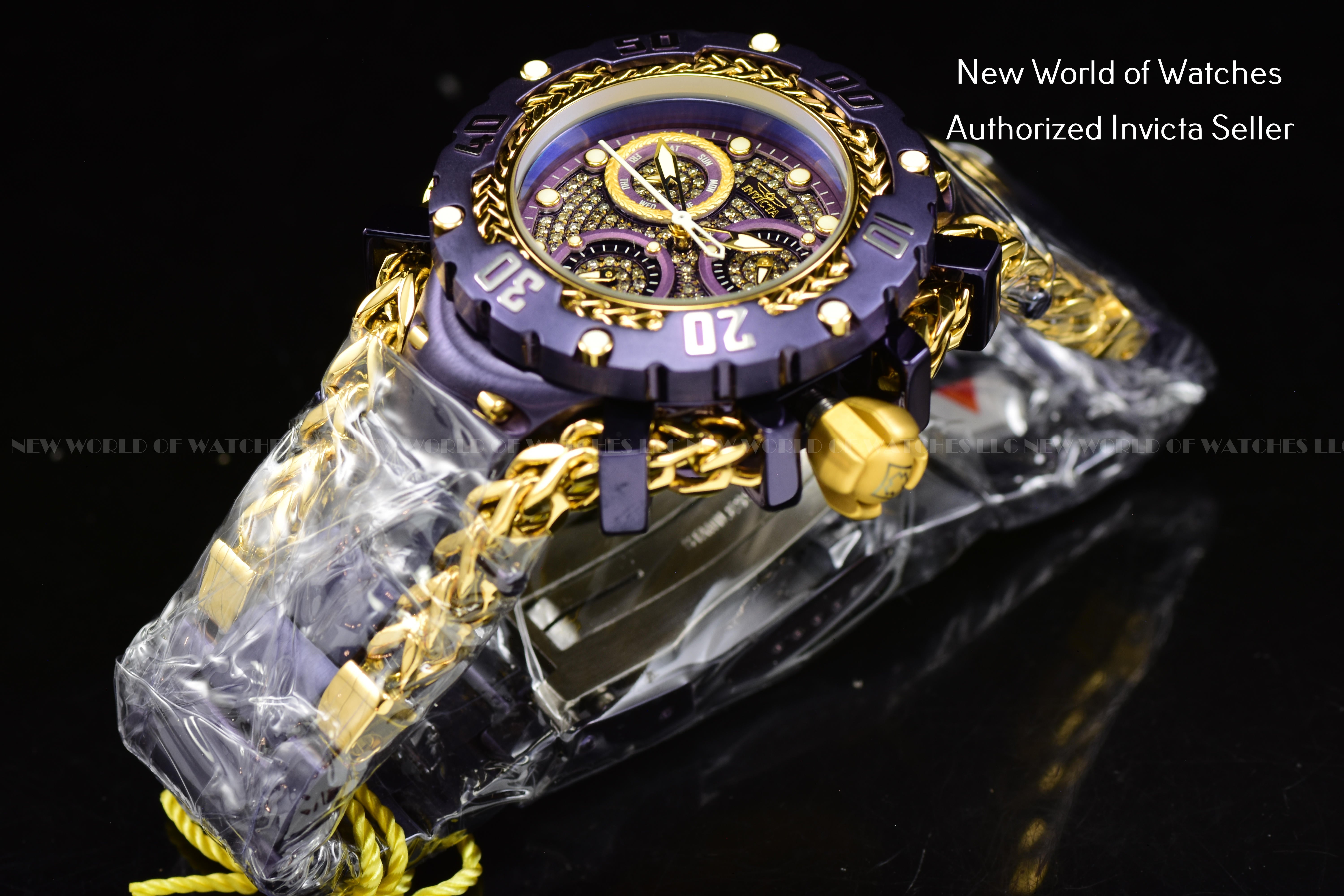 Invicta Women's 43mm Gladiator Diamond Encrusted Dial All Purple Bracelet Watch